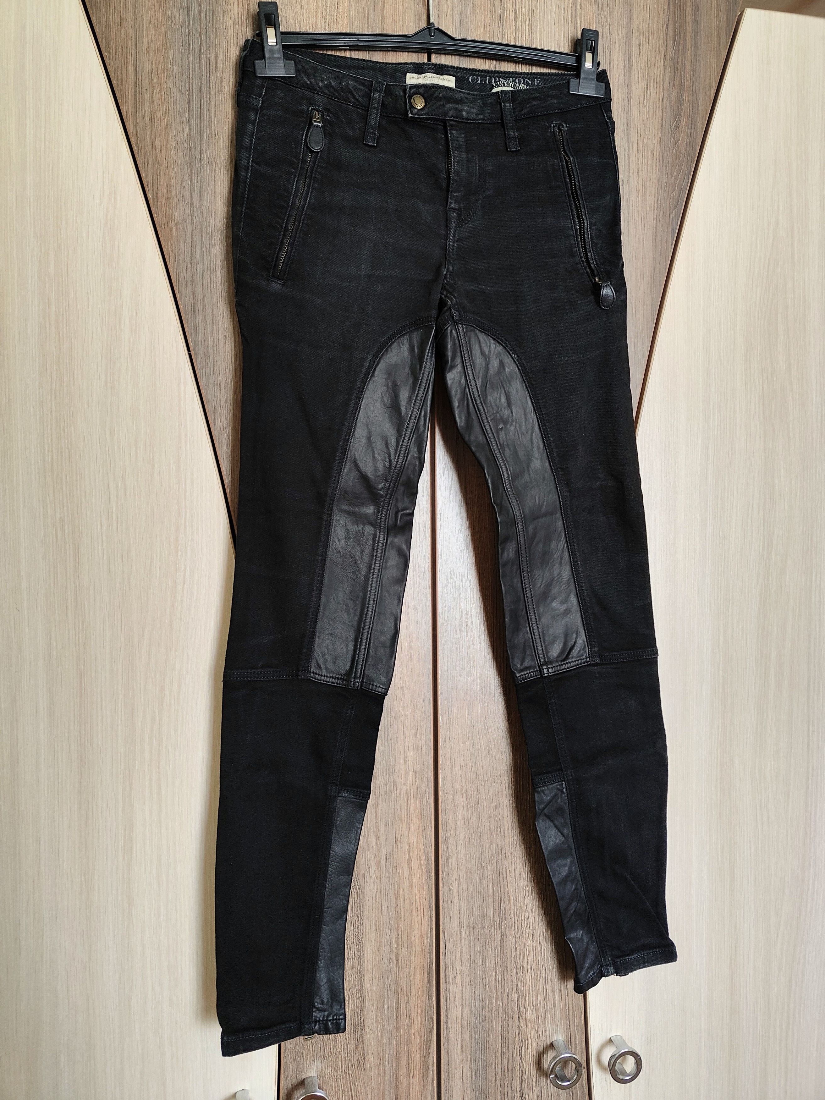 Burberry Burberry Brit Clipstone Skinny Jeans Leather Trim Black Moto Size 27" / US 4 / IT 40 - 3 Thumbnail