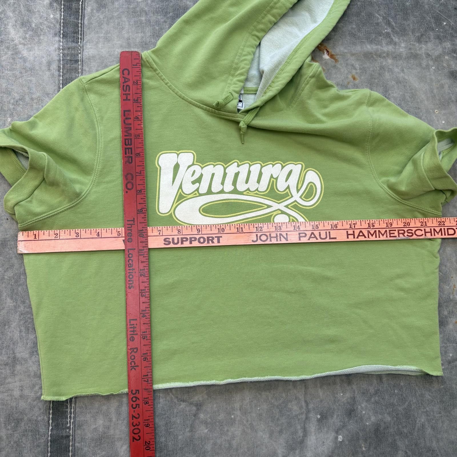 Old Navy Vintage Y2K Old Navy Ventura Glitter Cropped Green Hoodie Size XL / US 12-14 / IT 48-50 - 4 Thumbnail