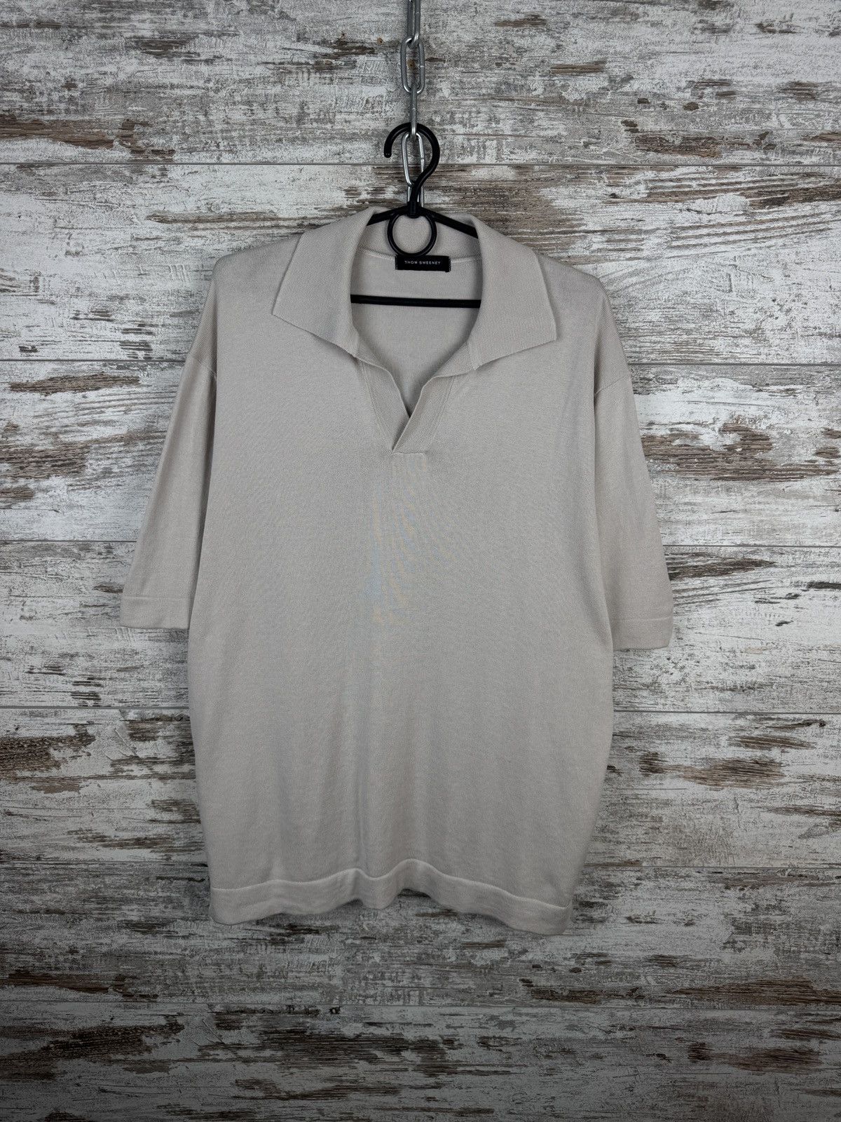 Thom Sweeney Mens Thom Sweeney luxury polos old money beige T-shirt tee Size US XL / EU 56 / 4 - 2 Thumbnail