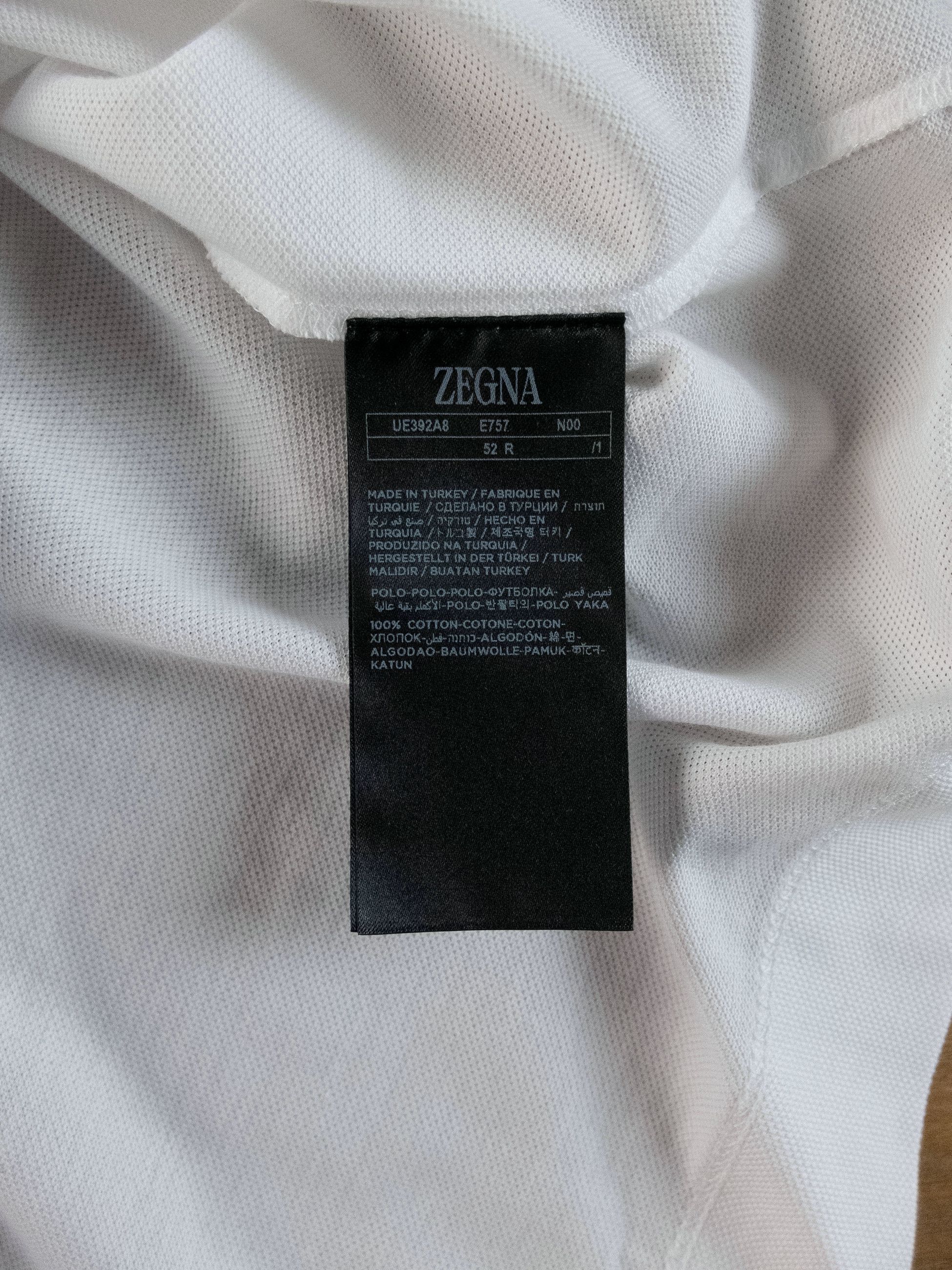 Ermenegildo Zegna ZEGNA solid white long sleeve cotton polo shirt 52 Large Size US L / EU 52-54 / 3 - 9 Thumbnail