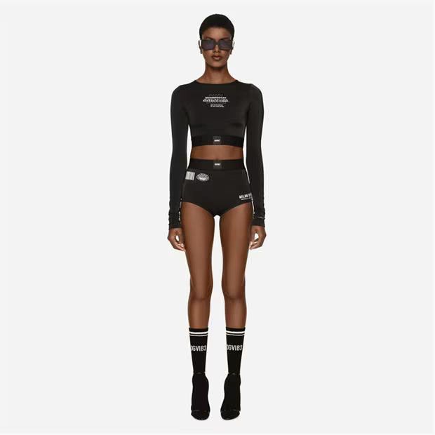 Dolce & Gabbana o1g2r1mq1024 Long Sleeved Stretch Jersey Top in Black Size M / US 6-8 / IT 42-44 - 5 Thumbnail