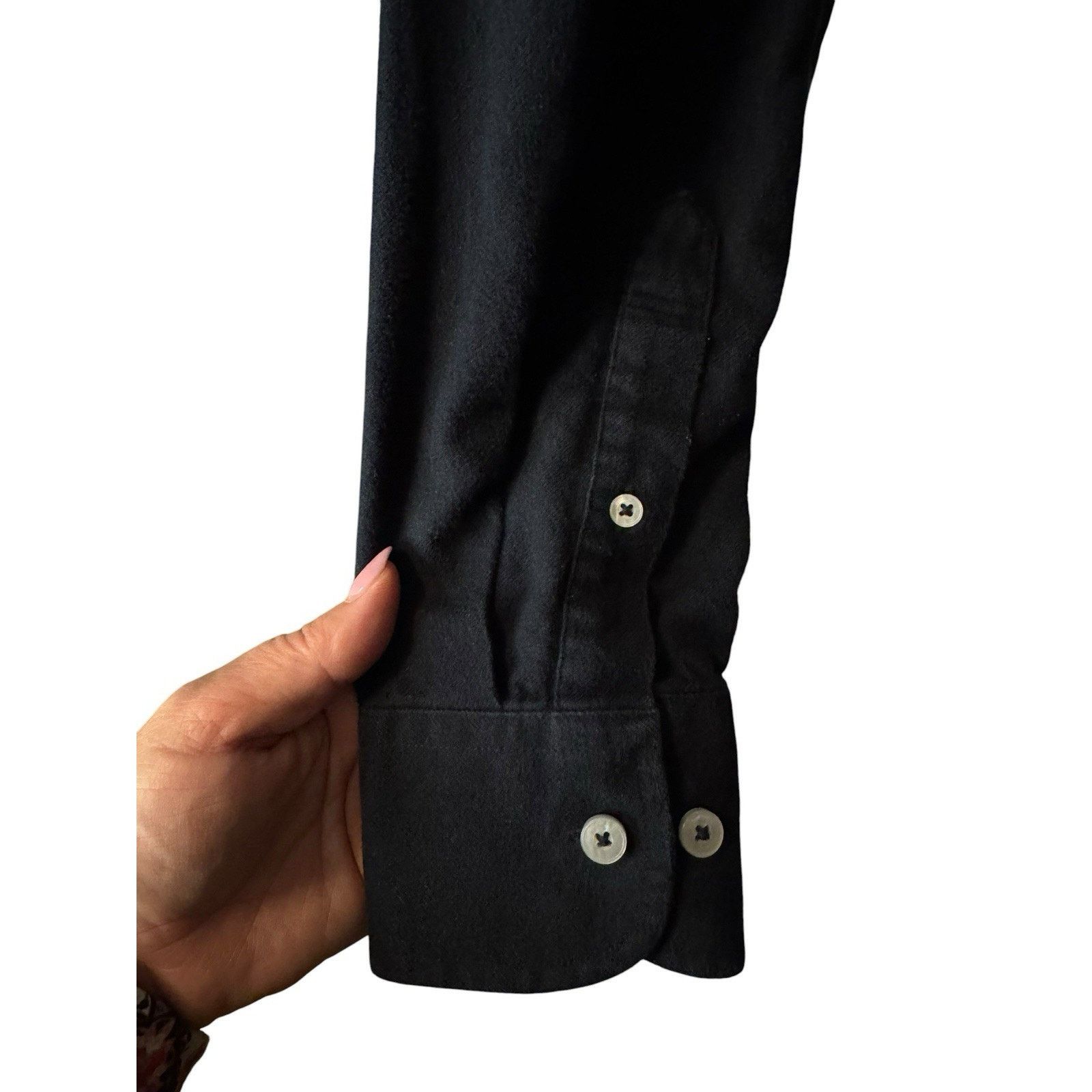 UNTUCKit Untuckit Black Flannel Shirt Men's Large TALL SLIM Size US L / EU 52-54 / 3 - 4 Thumbnail