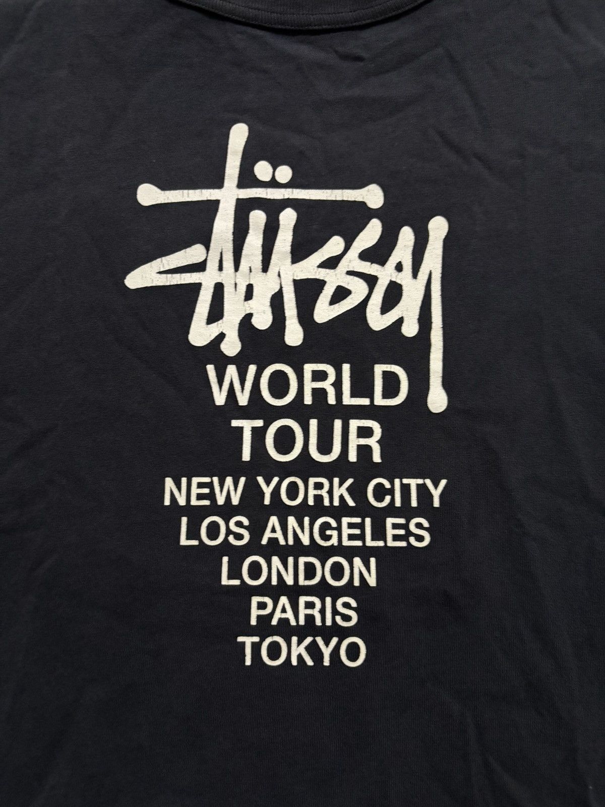 Stussy 🔥HOT🔥VINTAGE DISTRESSED STUSSY WORLD TOUR X CHAMPION Size US S / EU 44-46 / 1 - 2 Thumbnail