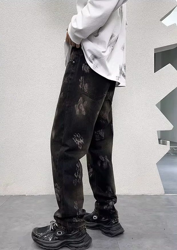 Designer × Jean Streetwear Design Loose Retro Washed Jeans Size US 32 / EU 48 - 4 Thumbnail