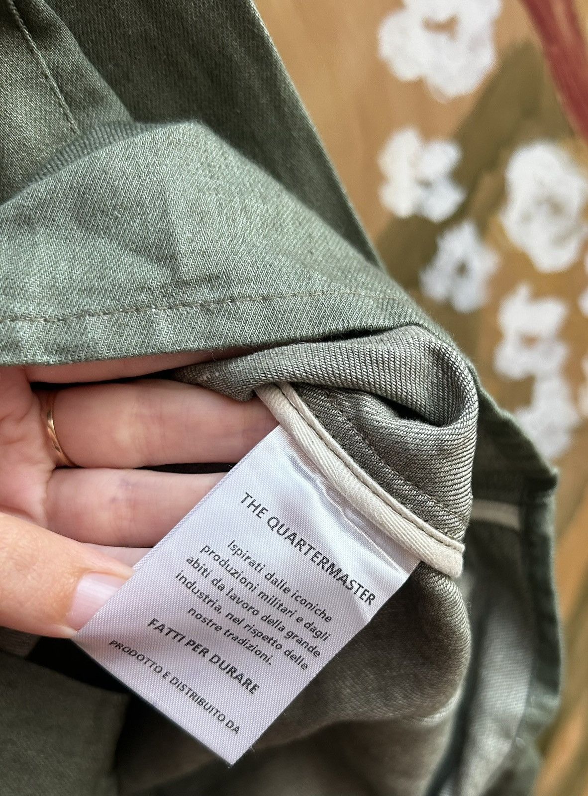 Other The Quartermaster Green Fatigue Shirt Cotton Linen Blend Size US L / EU 52-54 / 3 - 9 Thumbnail
