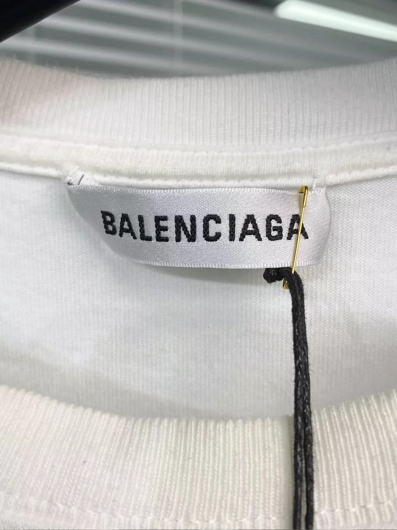 Balenciaga Short Sleeve T-Shirt with Front and Back Letter