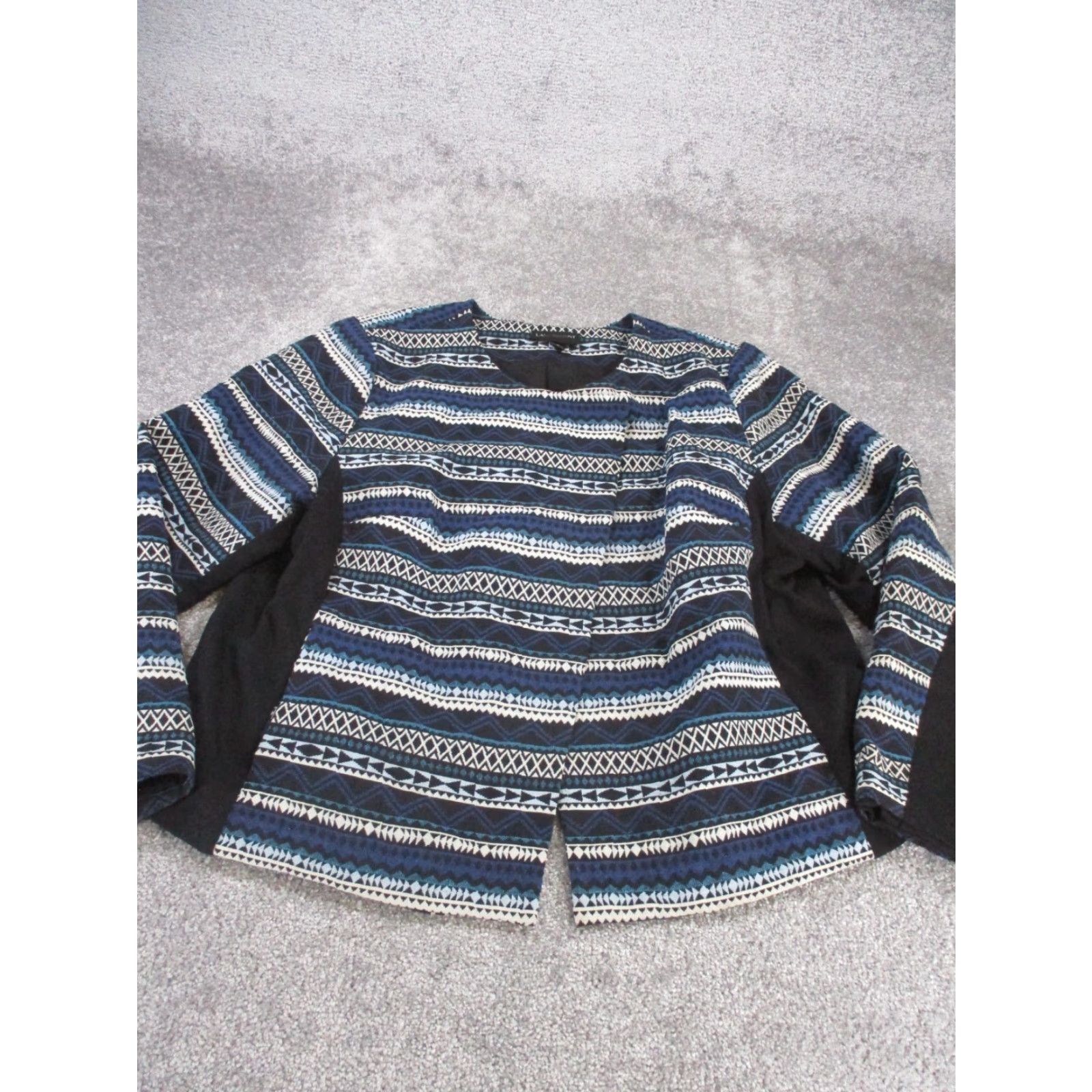 Vintage Lane Bryant Jacket 24 Black Print Single Button Womens Size 4XL / US 24-26 - 2 Thumbnail