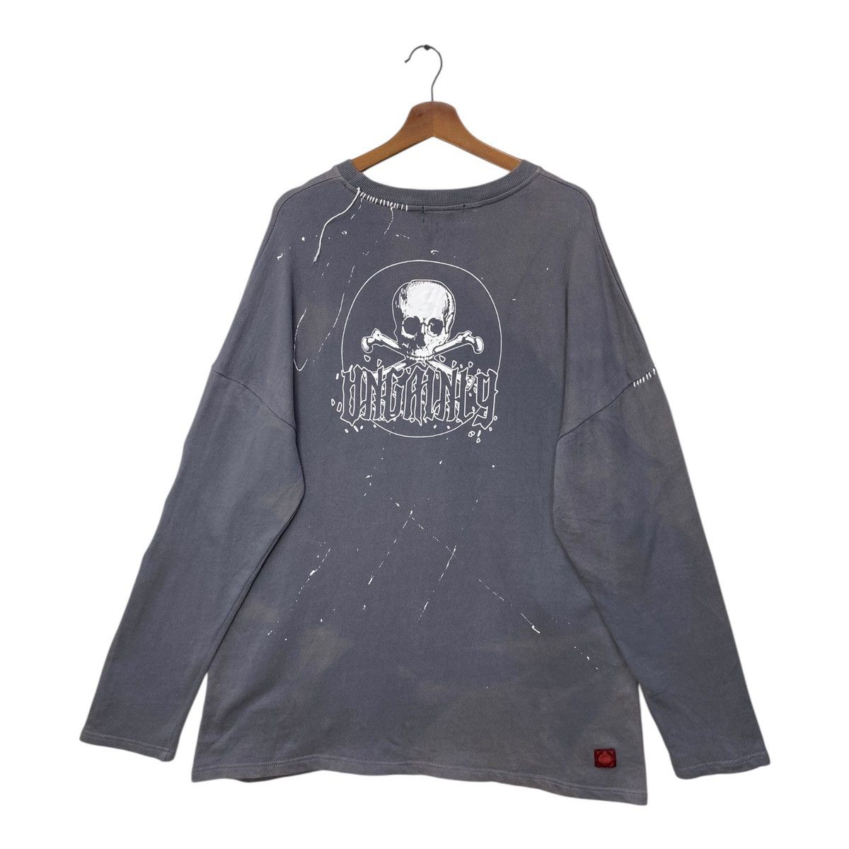 Japanese Brand Tide Card Log Distressed Sweatshirt Sun Faded Size XXL Size US XXL / EU 58 / 5 - 6 Thumbnail