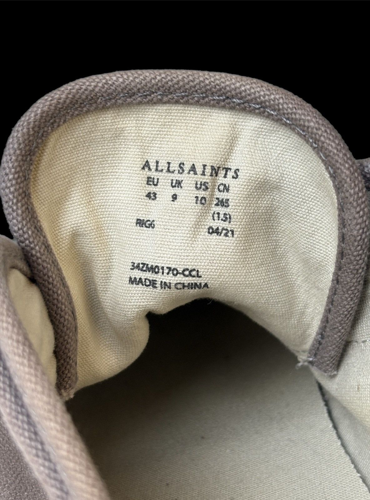 Allsaints AllSaints Rigg Sneakers Oxford Khaki/Green Canvas Size US 10 / EU 43 - 10 Thumbnail