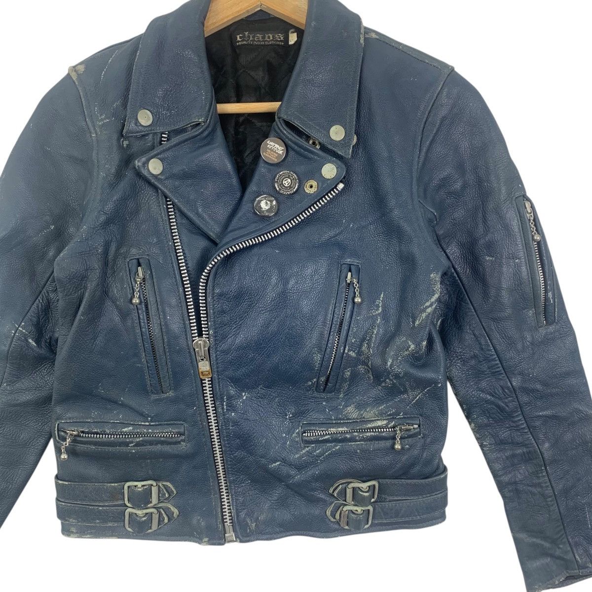 Vintage Vintage CHAOS PUNK CLOTHING Contrast Attitude Jacket Leather Size US S / EU 44-46 / 1 - 4 Thumbnail