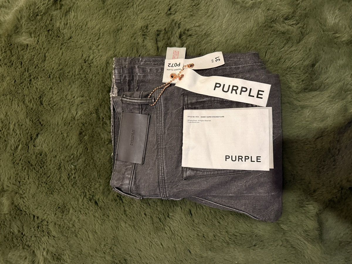 Purple Brand Purple Brand P072-SSVB Super Stack Flare Coated Black Size US 31 - 2 Thumbnail