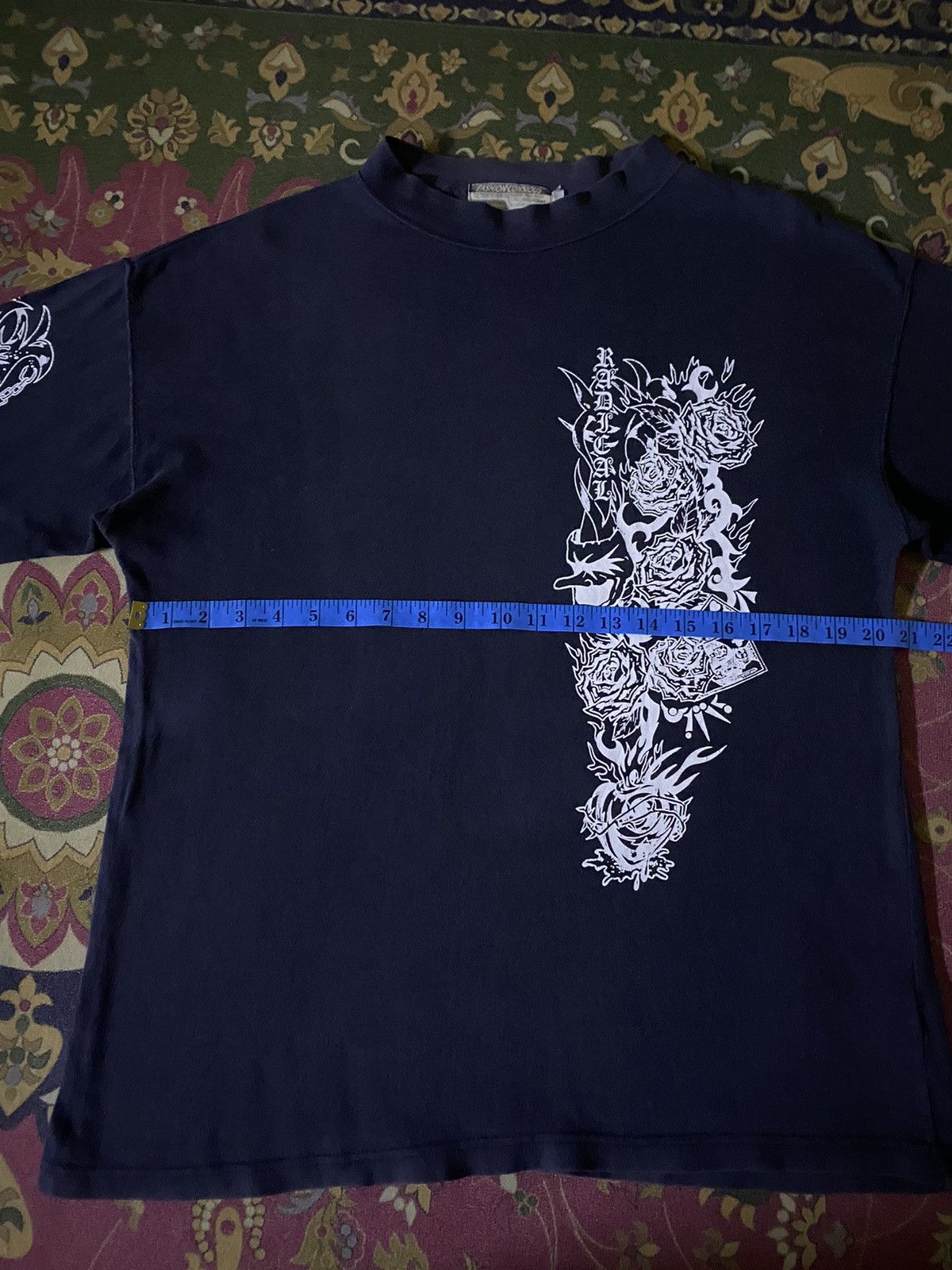 Japanese Brand 🔥VERYRARE🔥🔥Vintage Cross Skull Floral Long Sleeve Size US M / EU 48-50 / 2 - 13 Thumbnail