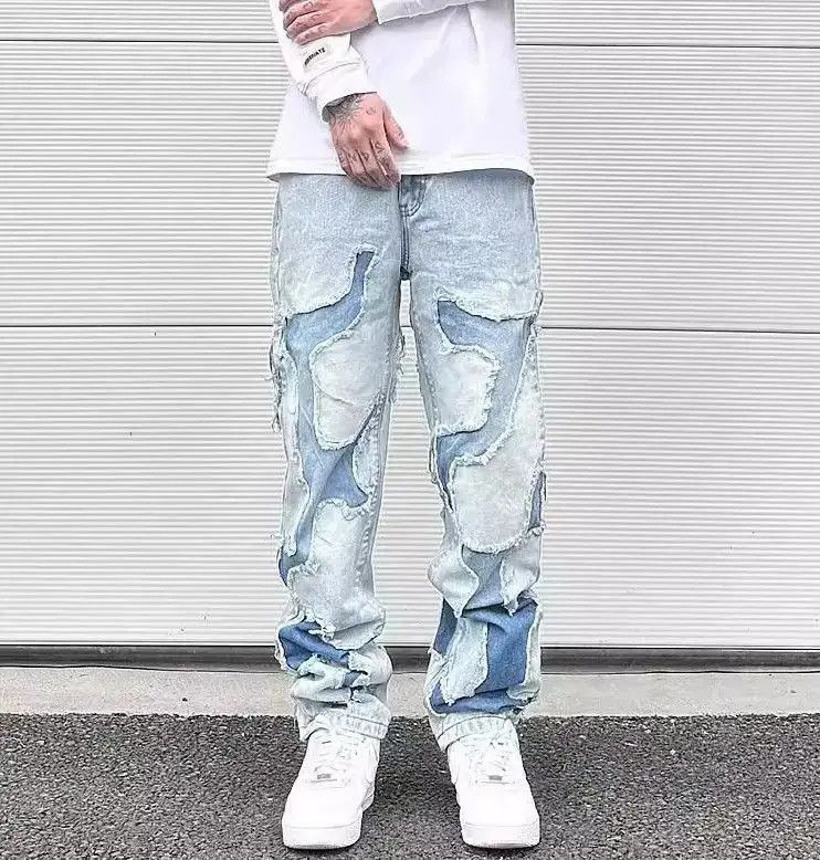 Japanese Brand Swag Style Blue Frayed Jeans Pants Size US 32 / EU 48 - 4 Thumbnail