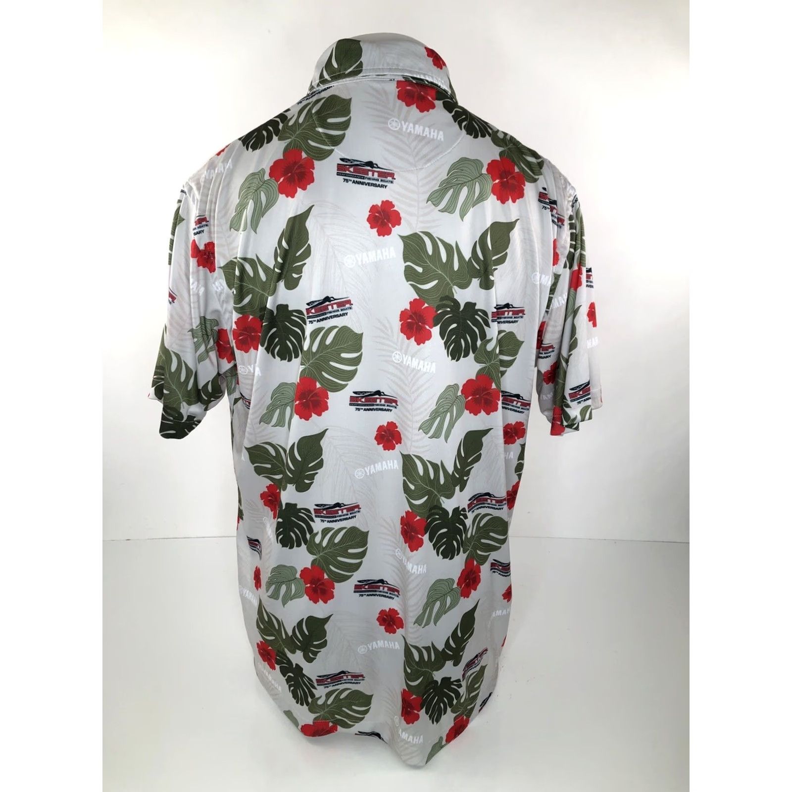 Yamaha SKEETER / YAMAHA Floral Hawaiian Aloha 75th Anniversary Lg Shirt EXCELLENT Shirt Mens L Gray / Red Floral Hawaiian 75th Anniversary Mens Size US L / EU 52-54 / 3 - 7 Thumbnail