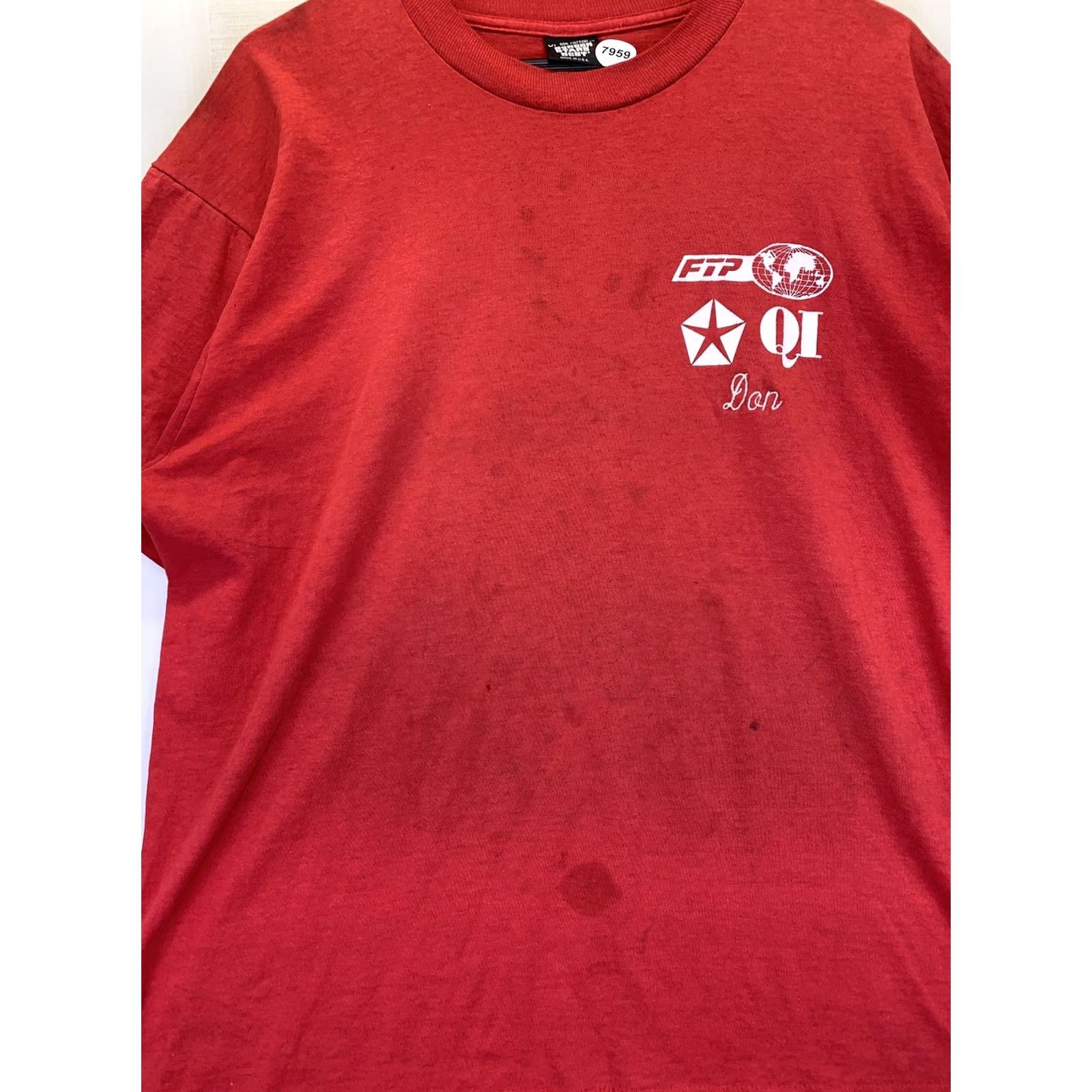 Vintage VINTAGE Screen Stars Chrysler Don Embroidered Red Mens Shirt XL Short Sleeve Graphic Tee 1980s Mens Size US XL / EU 56 / 4 - 4 Thumbnail
