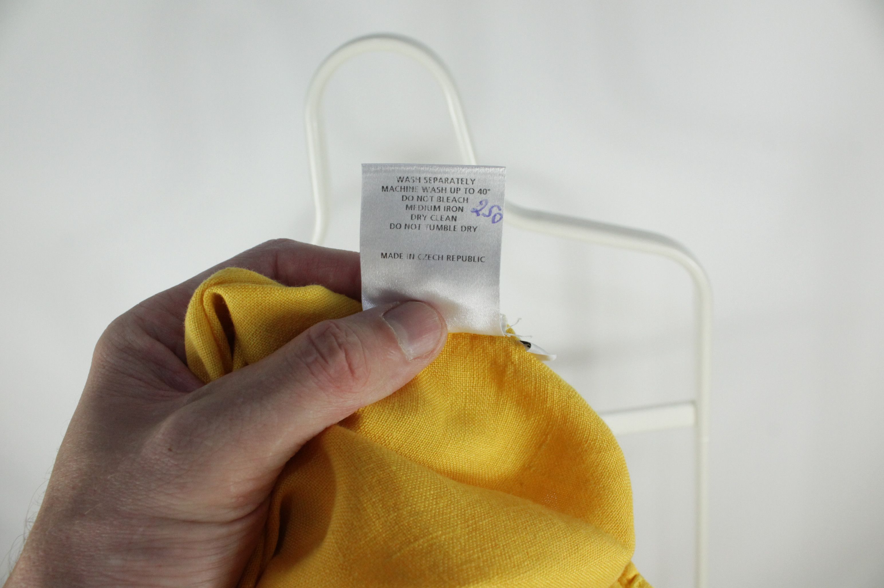 Designer Oska Yellow Linen 1/4 zip Short Sleeve T-Shirt Women's Size XXL / US 16-18 / IT 52-54 - 9 Thumbnail