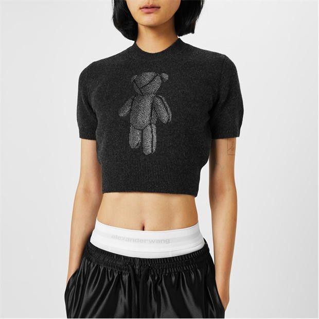 Alexander Wang o1g2r1mq0824 Beiress Wool Crewneck Sweatshirts in Dark Grey Size M / US 6-8 / IT 42-44 - 3 Thumbnail