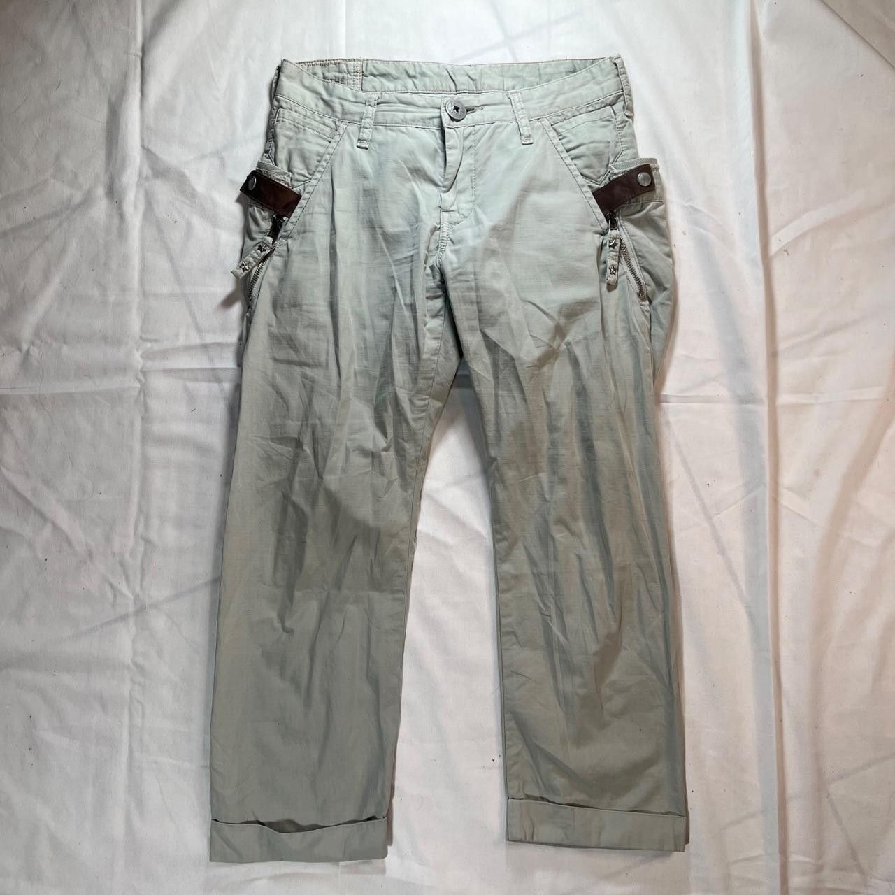 Marithe + Francois Girbaud Marithé + François Girbaud Men's Grey and Brown Trousers Size US 29 - 3 Thumbnail