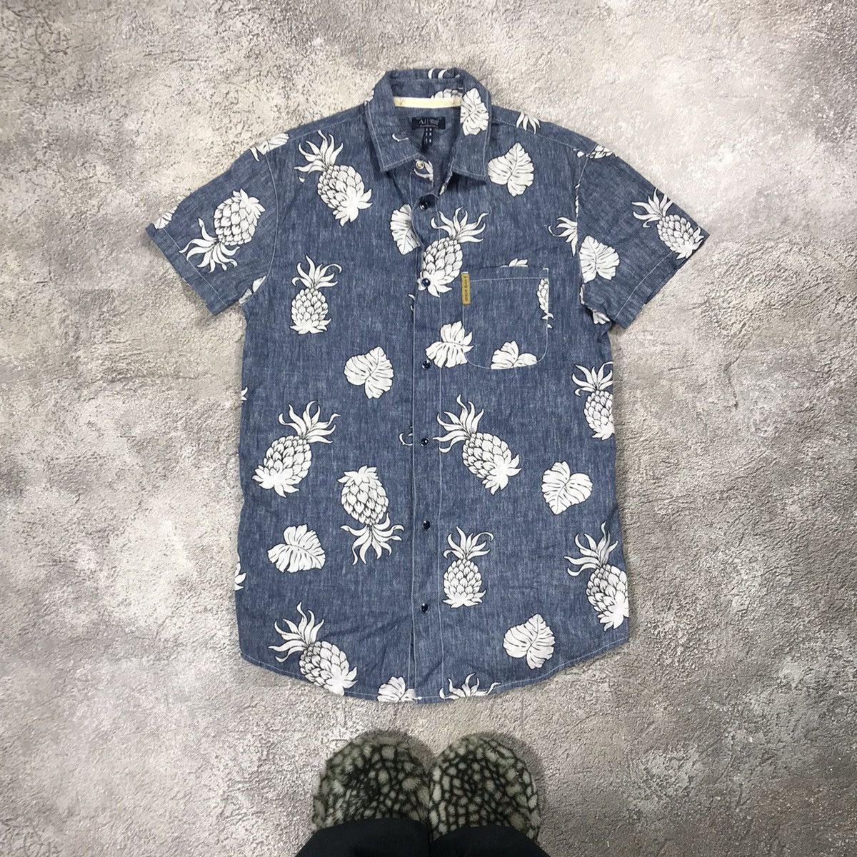 Vintage Vintage Armani Jeans Pineapple All Over Print Shirt Y2K M Size US M / EU 48-50 / 2 - 1 Thumbnail
