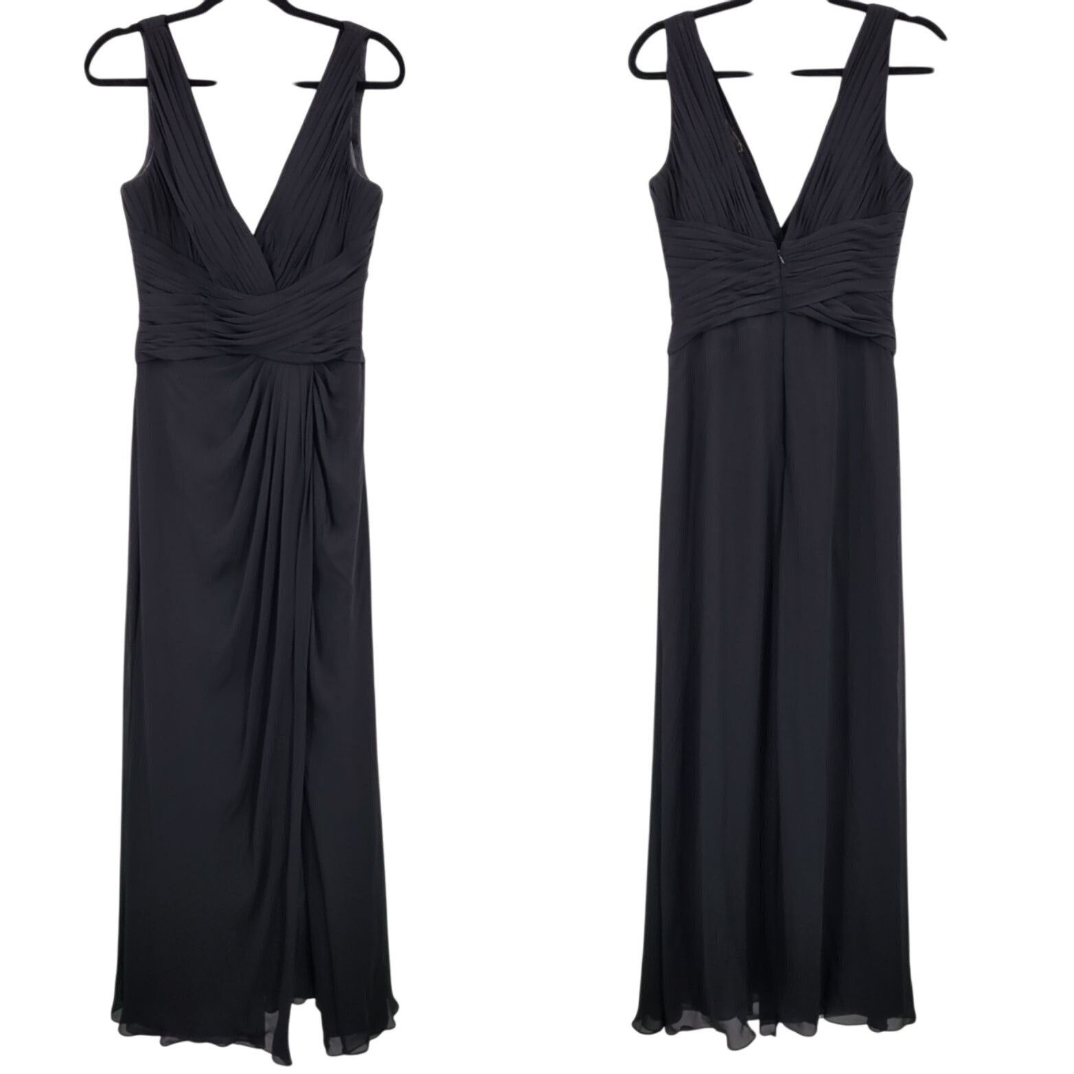 Vintage Vtg Black Pintuck Pleat V-Neck Sleeveless Formal Gown Sz 10 Size L / US 10 / IT 46 - 1 Thumbnail