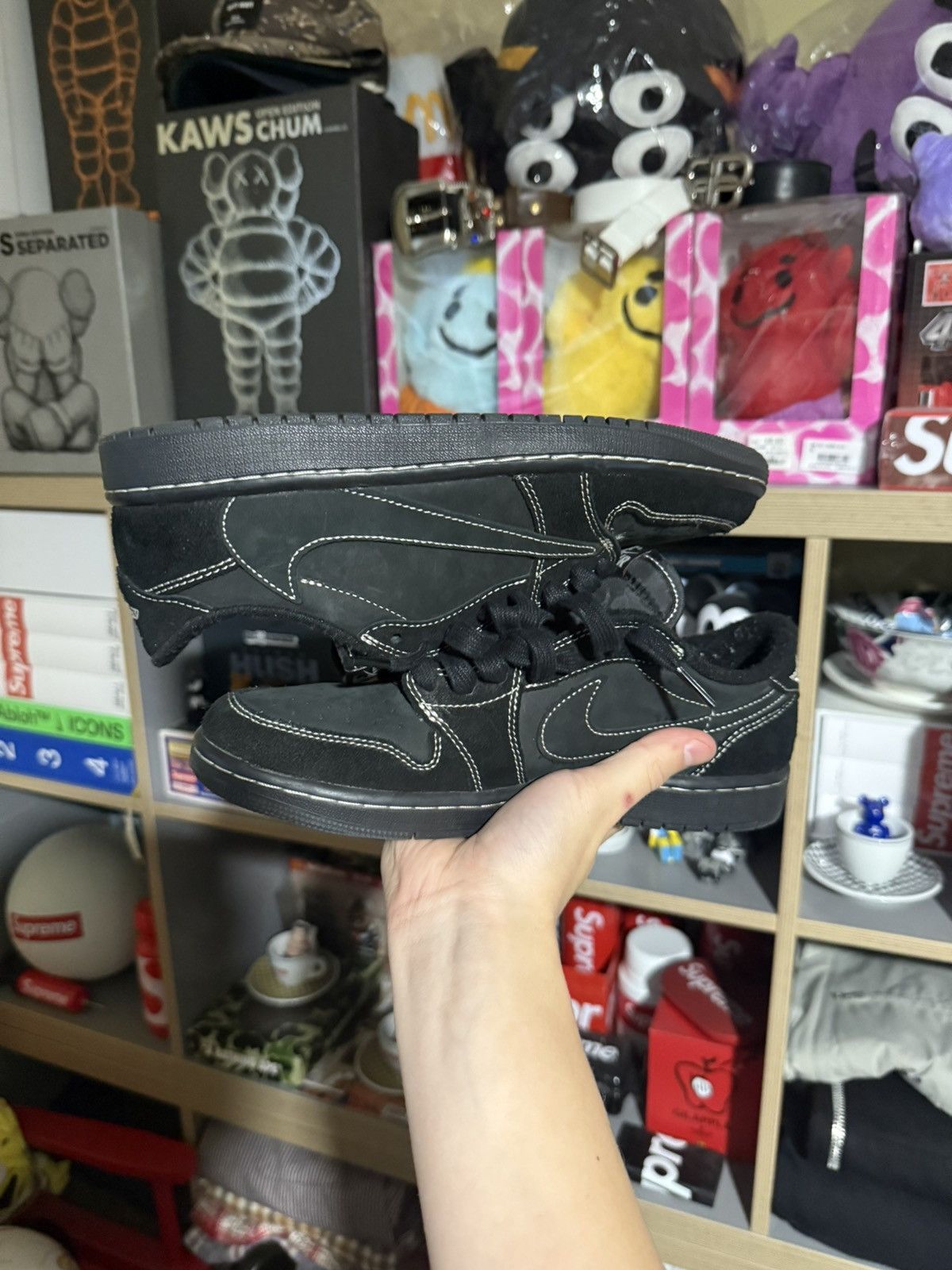 Nike × Travis Scott Air Jordan 1 Low Travis Scott Black Phantom Size US 8 / EU 41 - 4 Thumbnail
