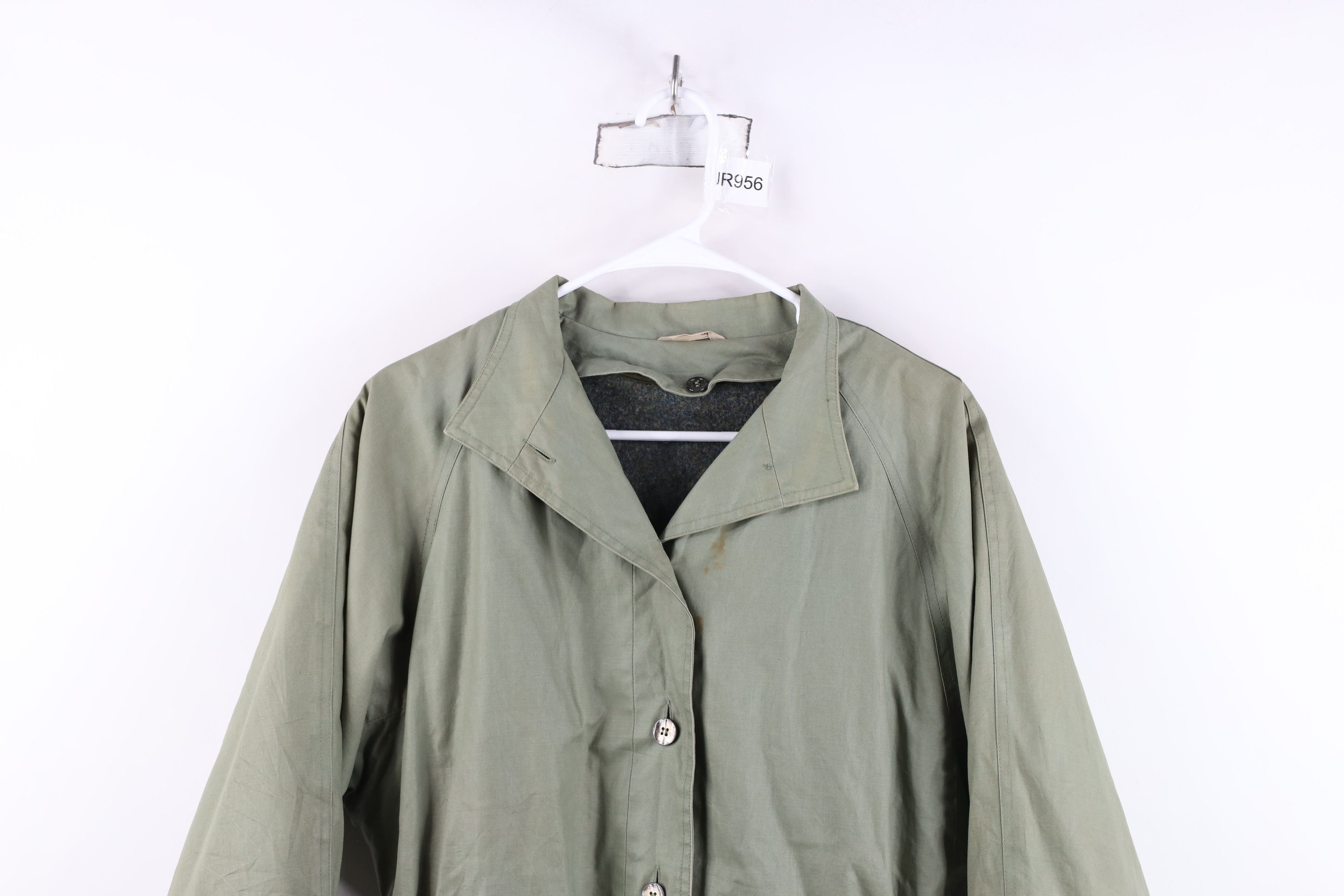 Vintage Vintage 70s Streetwear Wool Lined Belted Trench Coat Green Size L / US 10 / IT 46 - 2 Thumbnail