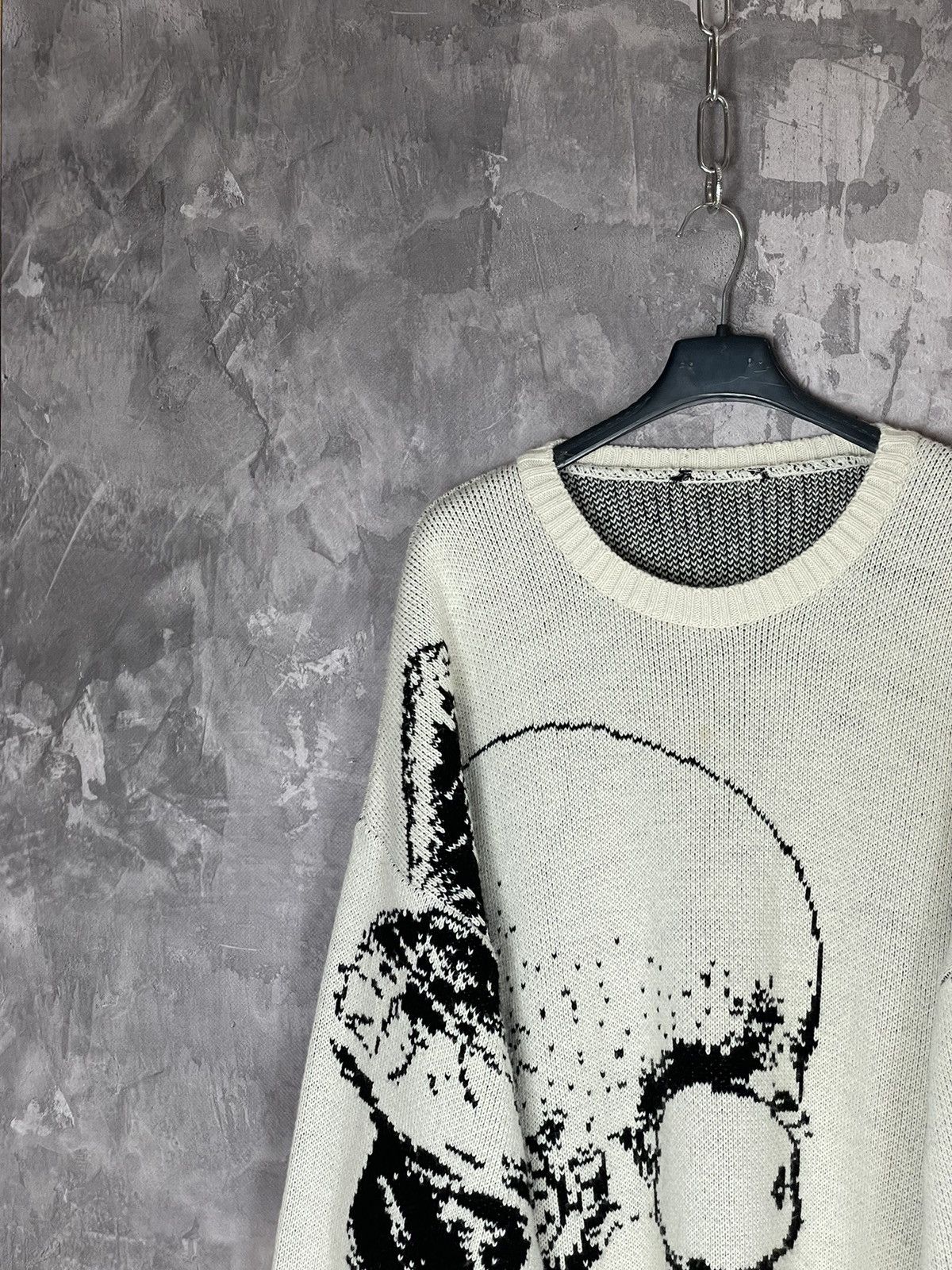 Vintage Vintage Skull Sweater Knit Y2K Avant Garde Baggy Punk Size US L / EU 52-54 / 3 - 3 Thumbnail