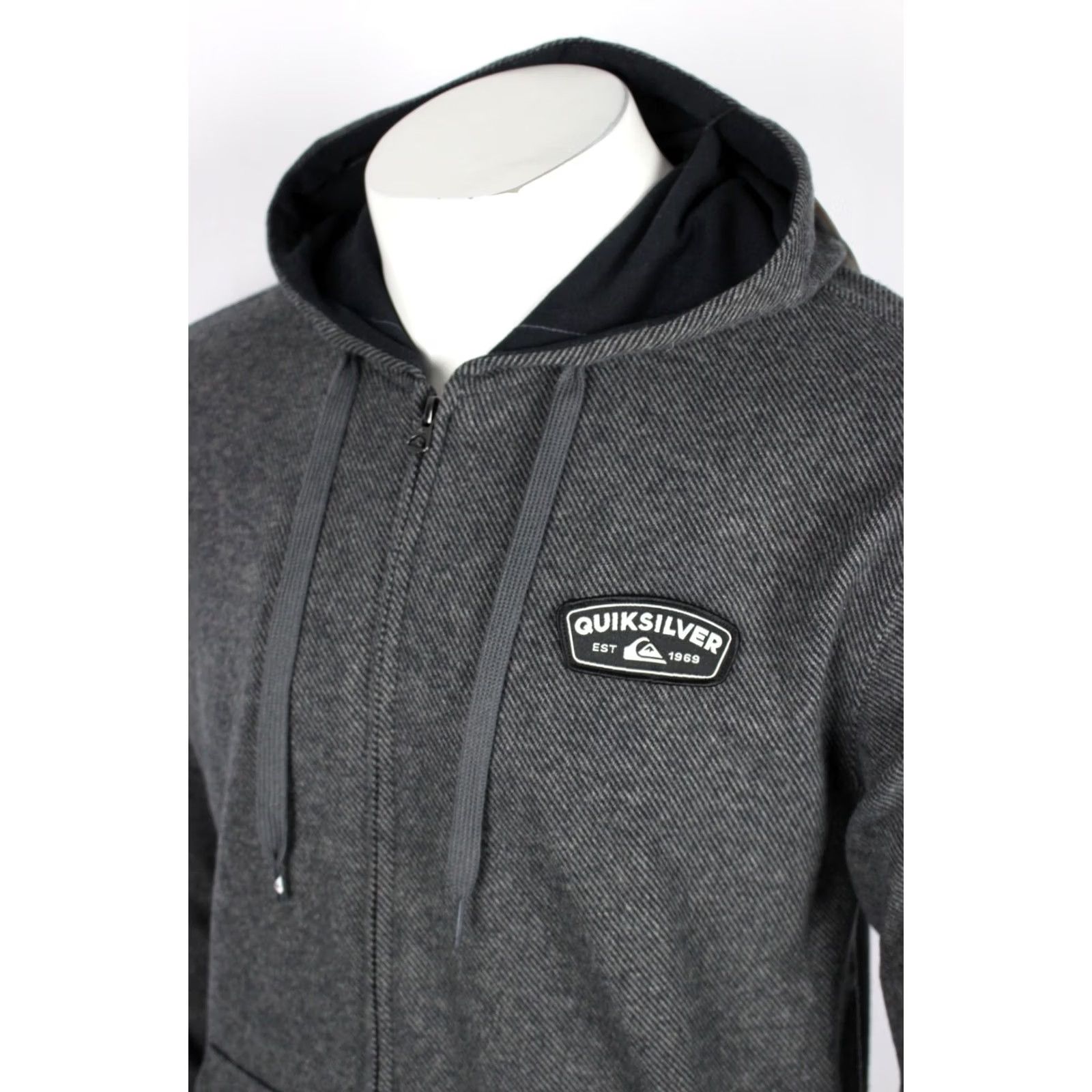 Quiksilver Quiksilver Men's Full Zip Hoodie Patch Logo Super Soft M Medium Black Size US M / EU 48-50 / 2 - 3 Thumbnail