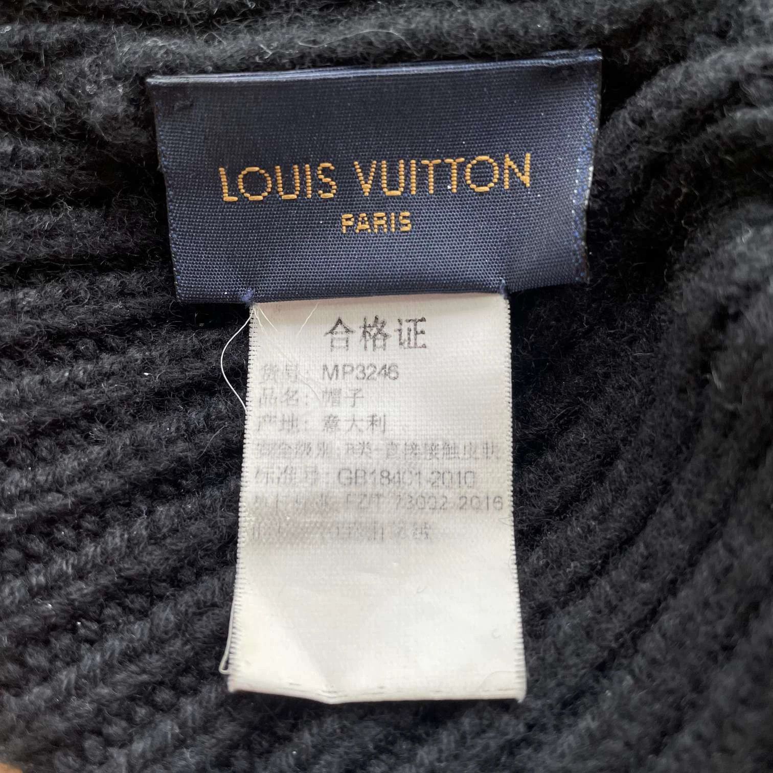 Louis Vuitton LV 98 New Knit Cashmere Black Beanie Size ONE SIZE - 5 Thumbnail