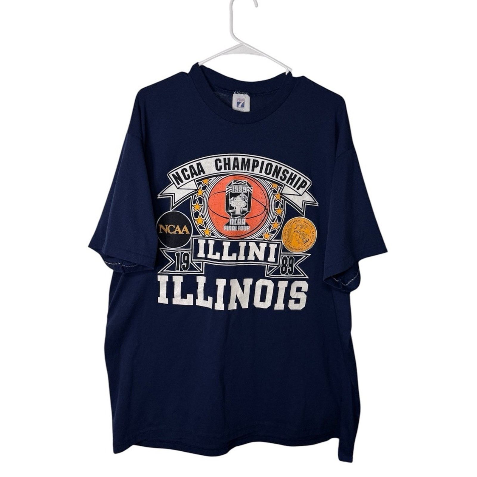 Logo 7 VTG 1989 NCAA Final Four Championship Illinois Men XXL Logo7 Size US XXL / EU 58 / 5 - 1 Thumbnail