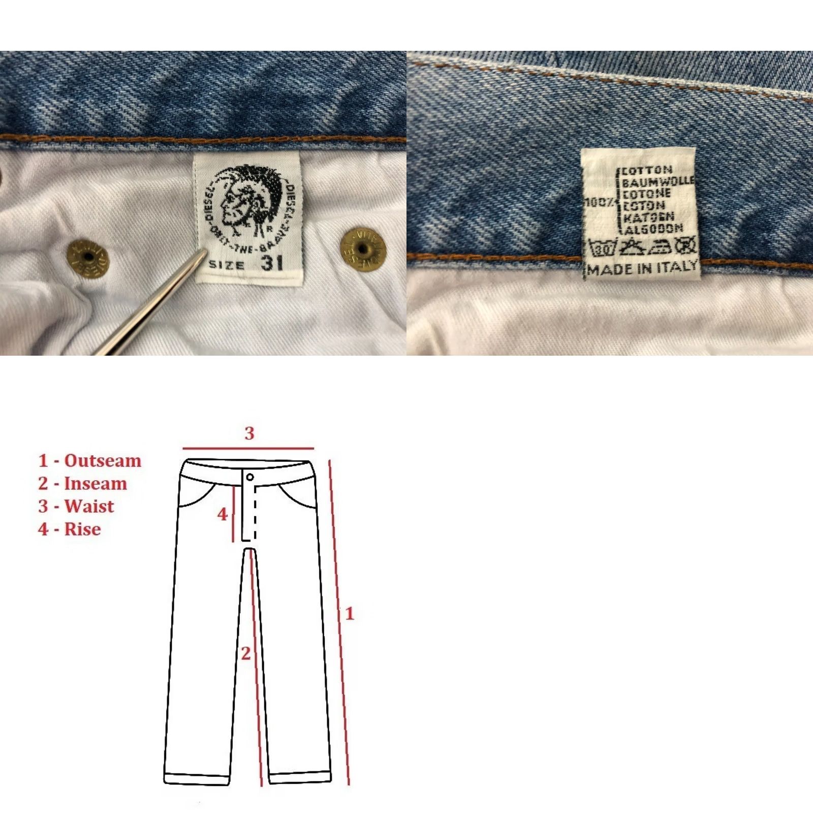 Diesel Diesel Jeans Regular 31 Blue Cotton Denim Men Straight Vintage? No Size US 31 - 9 Thumbnail