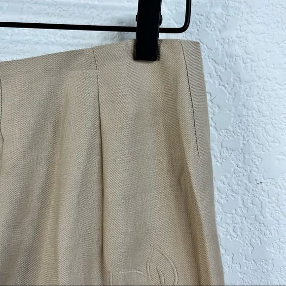 Kenzo KENZO Linen Floral Cut Out Embroidered Midi Pencil Skirt Size 30" / US 8 / IT 44 - 3 Thumbnail