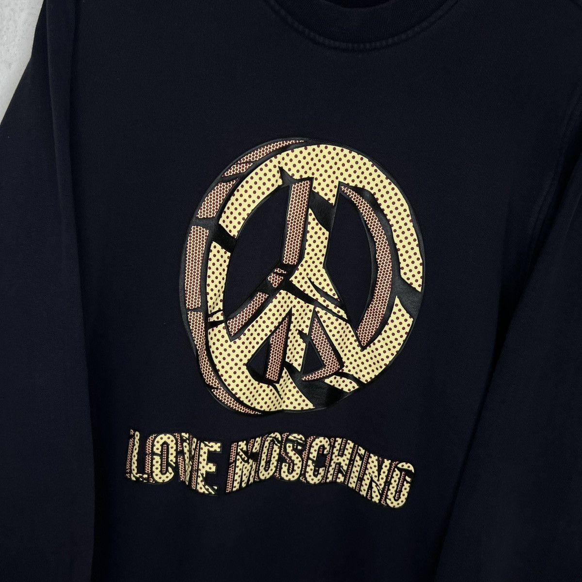 Designer × Moschino Love Moschino Sweatshirt Crewneck Navy Big Logo Peace Size US M / EU 48-50 / 2 - 5 Thumbnail