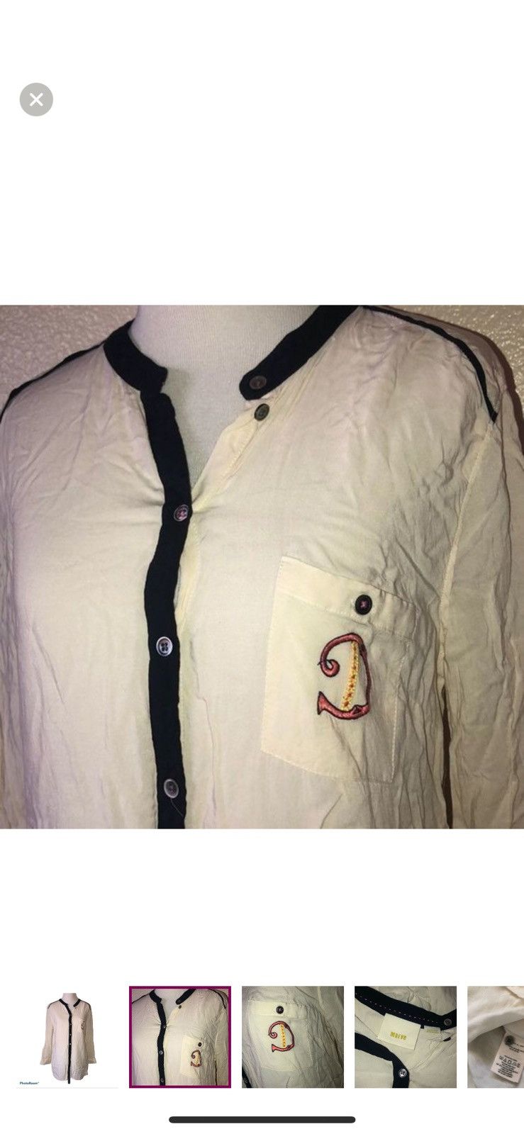 Anthropologie Anthropologie Maeve medium monogram D button blouse Size M / US 6-8 / IT 42-44 - 4 Thumbnail