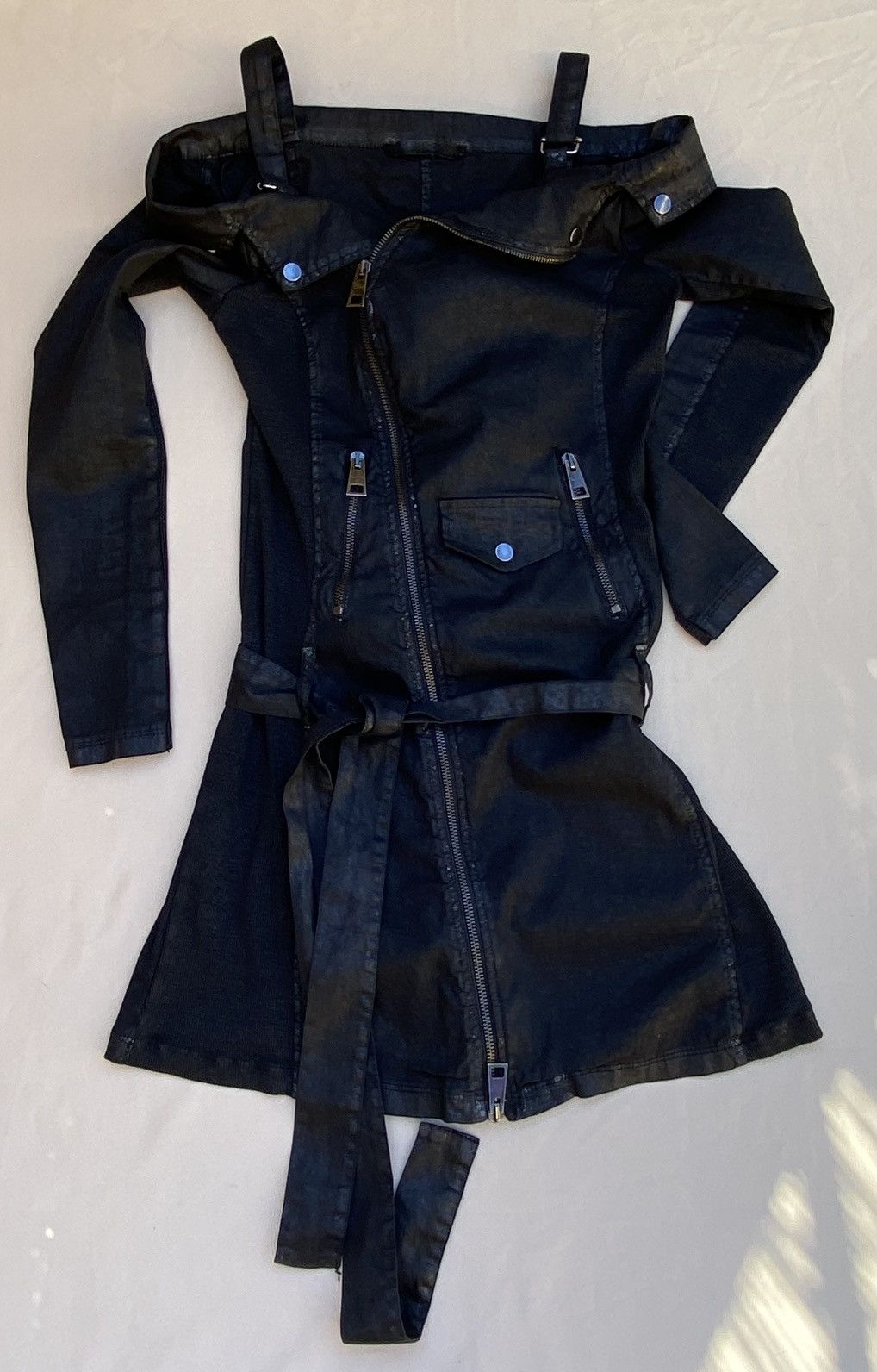 La Haine Inside Us La Haine Inside Us Coated Asymmetric Biker Top Jacket Size S Size S / US 4 / IT 40 - 4 Thumbnail
