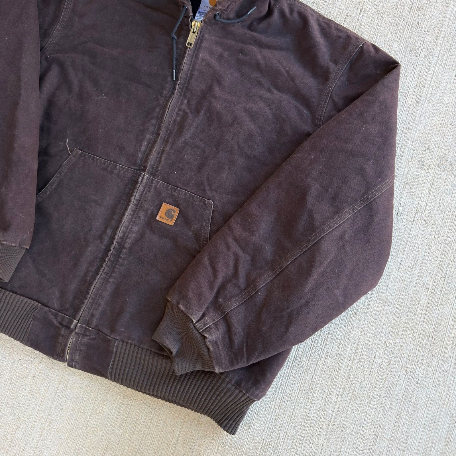 Carhartt × Vintage Carhartt J130 DKB brown hooded work wear jacket Size US XL / EU 56 / 4 - 3 Thumbnail