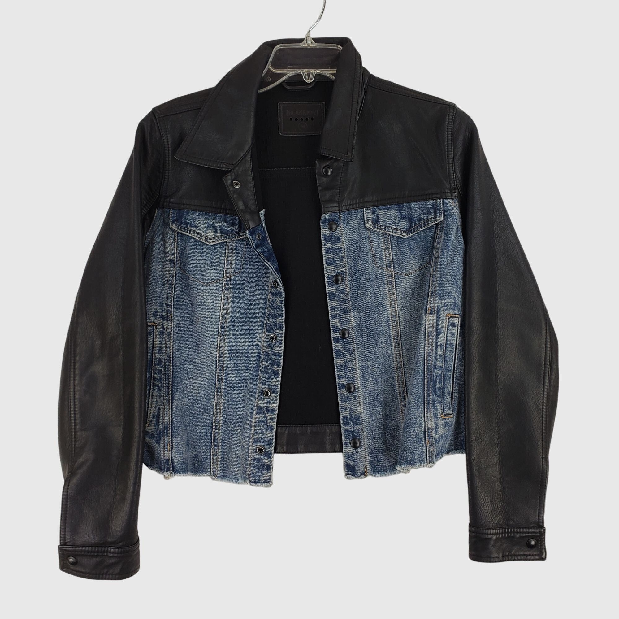 BLANKNYC BlankNYC Faux Leather And Denim Jacket - Black / Blue Jean W Size M / US 6-8 / IT 42-44 - 4 Thumbnail