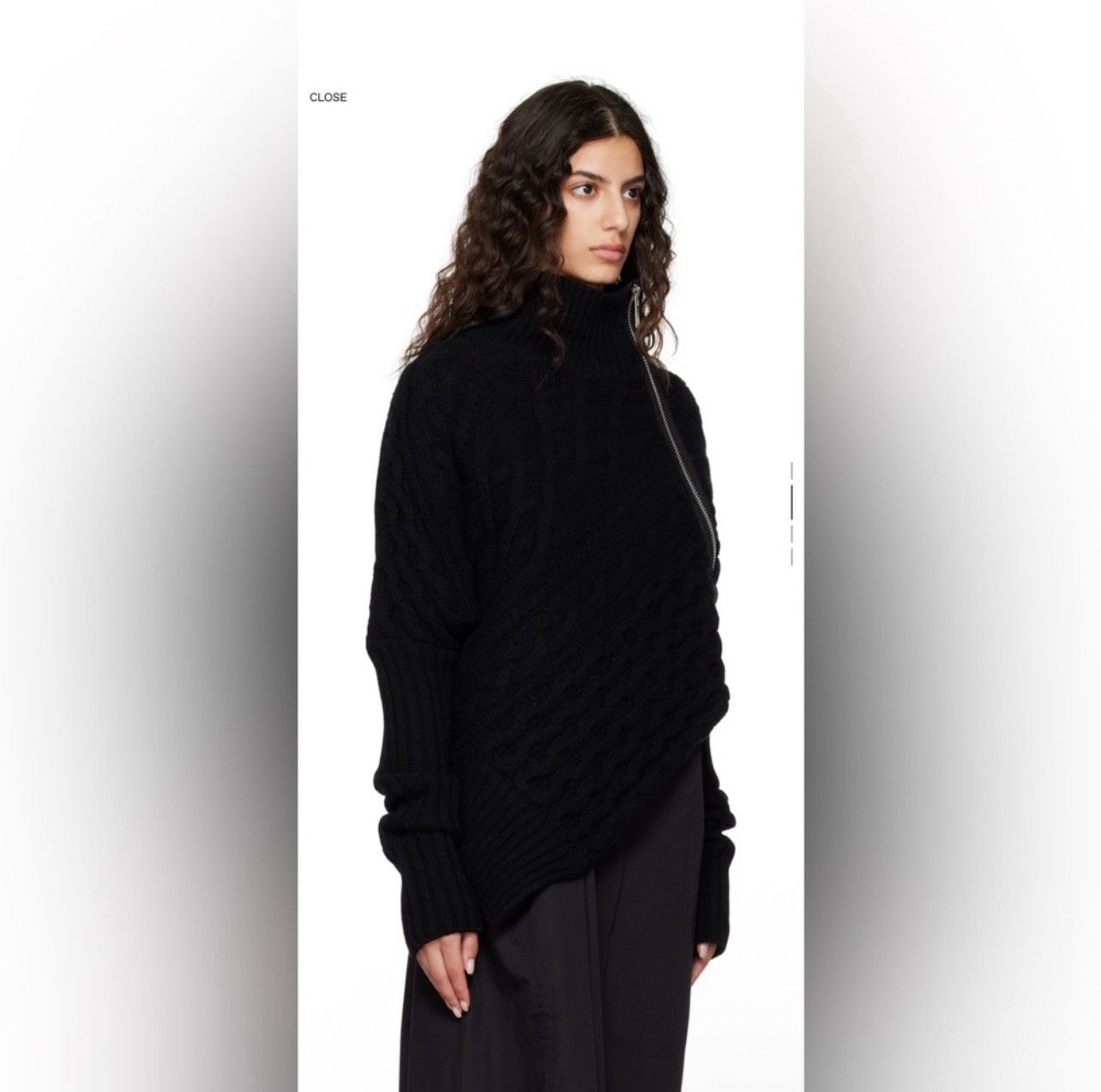 Sacai Sacai Black Asymmetric Turtleneck Sweater Size M / US 6-8 / IT 42-44 - 2 Thumbnail