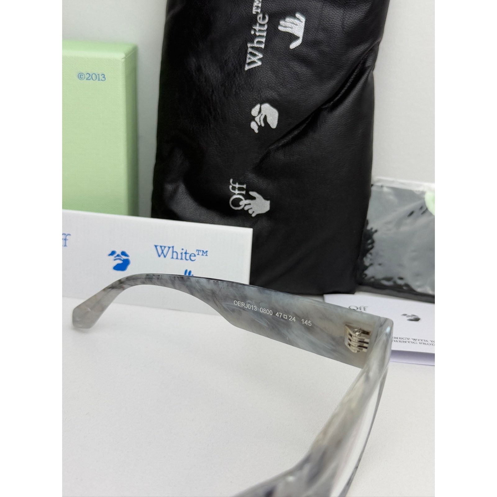 Off-White NEW Off White Style 13 Marble Bluelight Eyeglasses Frames Size ONE SIZE - 7 Thumbnail