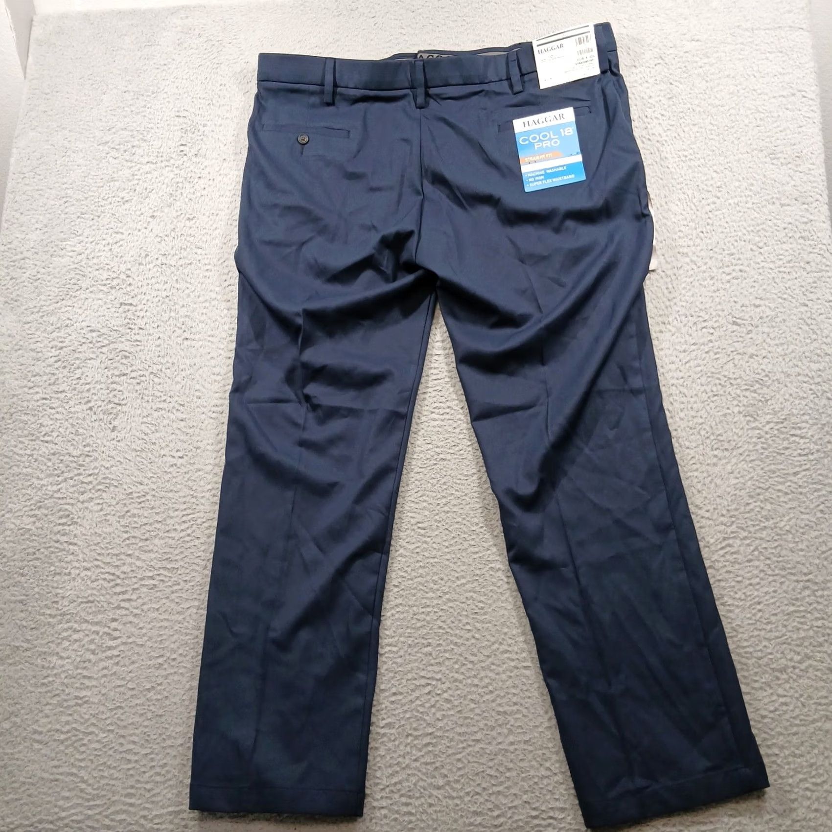 Haggar VINTAGE? No. Haggar Cool 18 Pro Pants Navy Straight Fit 42x32 Mens NWT Size US 42 / EU 58 - 3 Thumbnail