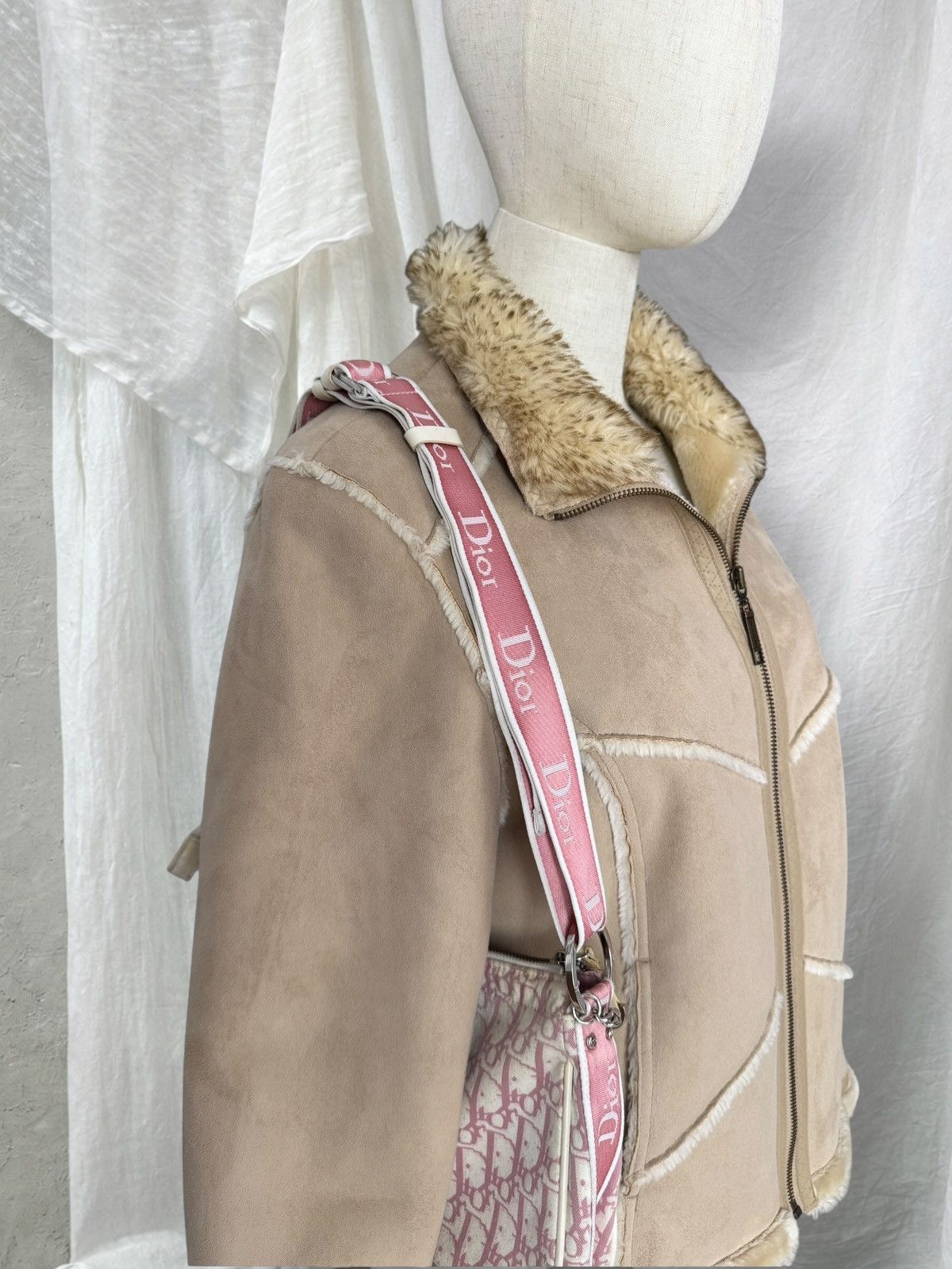 River Island River Island Y2K Faux Fur Sheepskin/Shearling Style Jacket Size L / US 10 / IT 46 - 4 Thumbnail