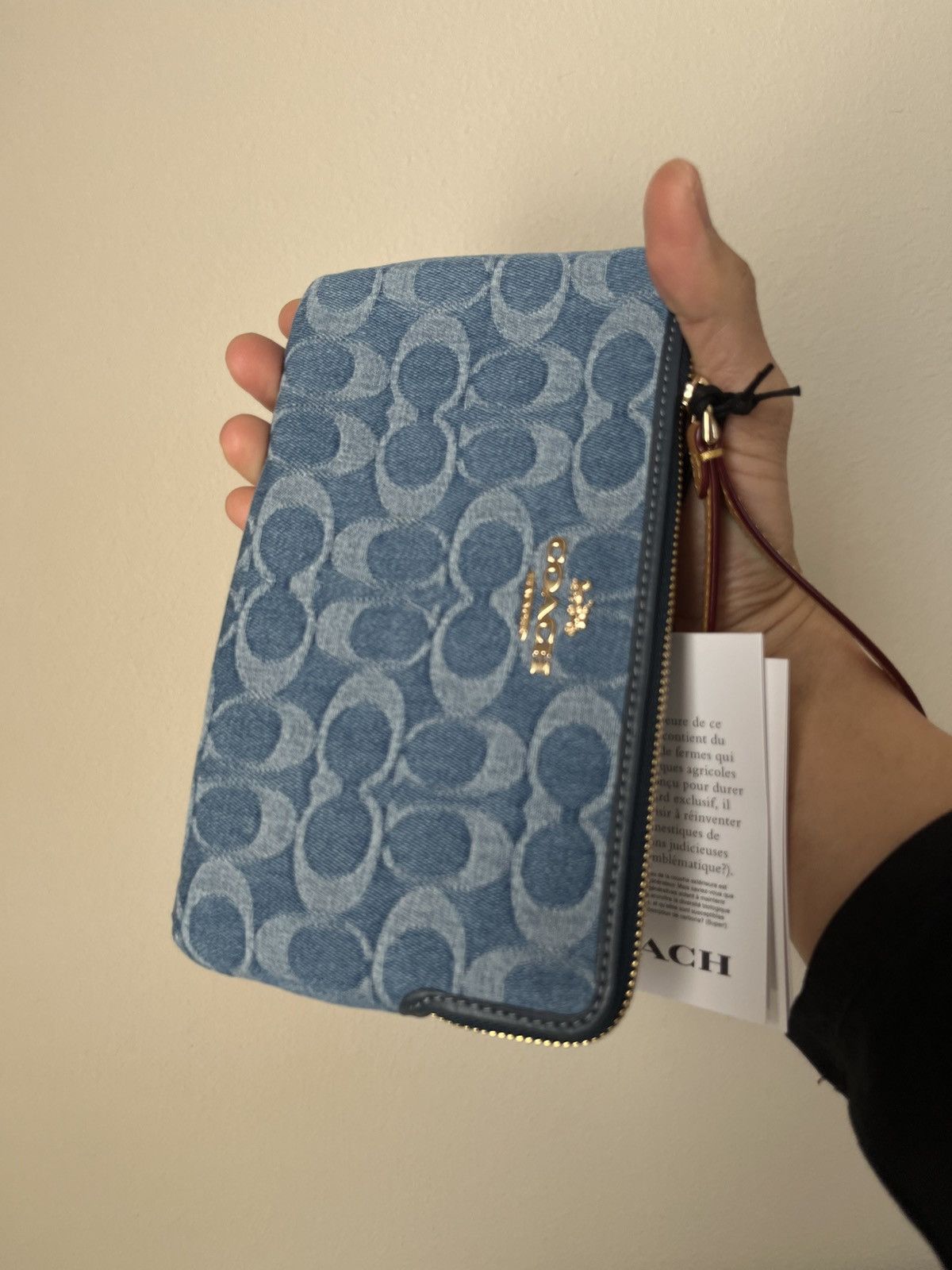 Coach Coach Large Corner Zip Wristlet Signature Denim Size ONE SIZE - 5 Thumbnail