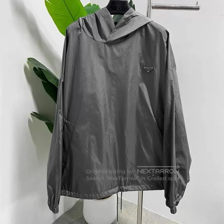 Prada Black Hooded Light Jacket with Drawstring Hem. Size US S / EU 44-46 / 1 - 1 Thumbnail