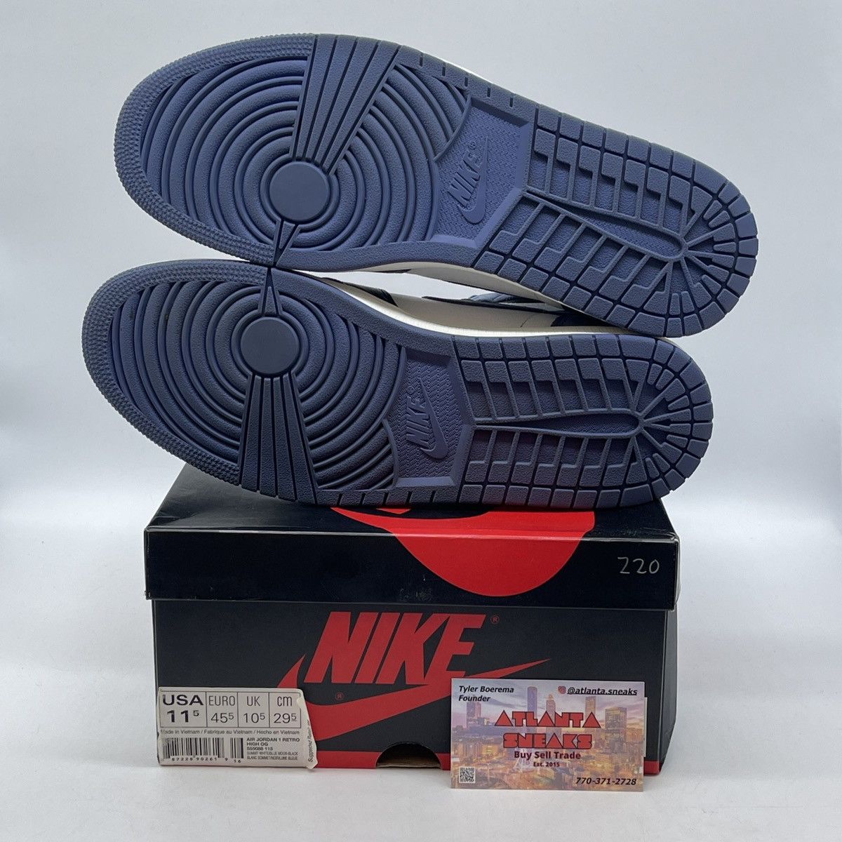 Jordan Brand Air Jordan 1 high beat hand in the game blue moon Size US 11.5 / EU 44-45 - 7 Thumbnail