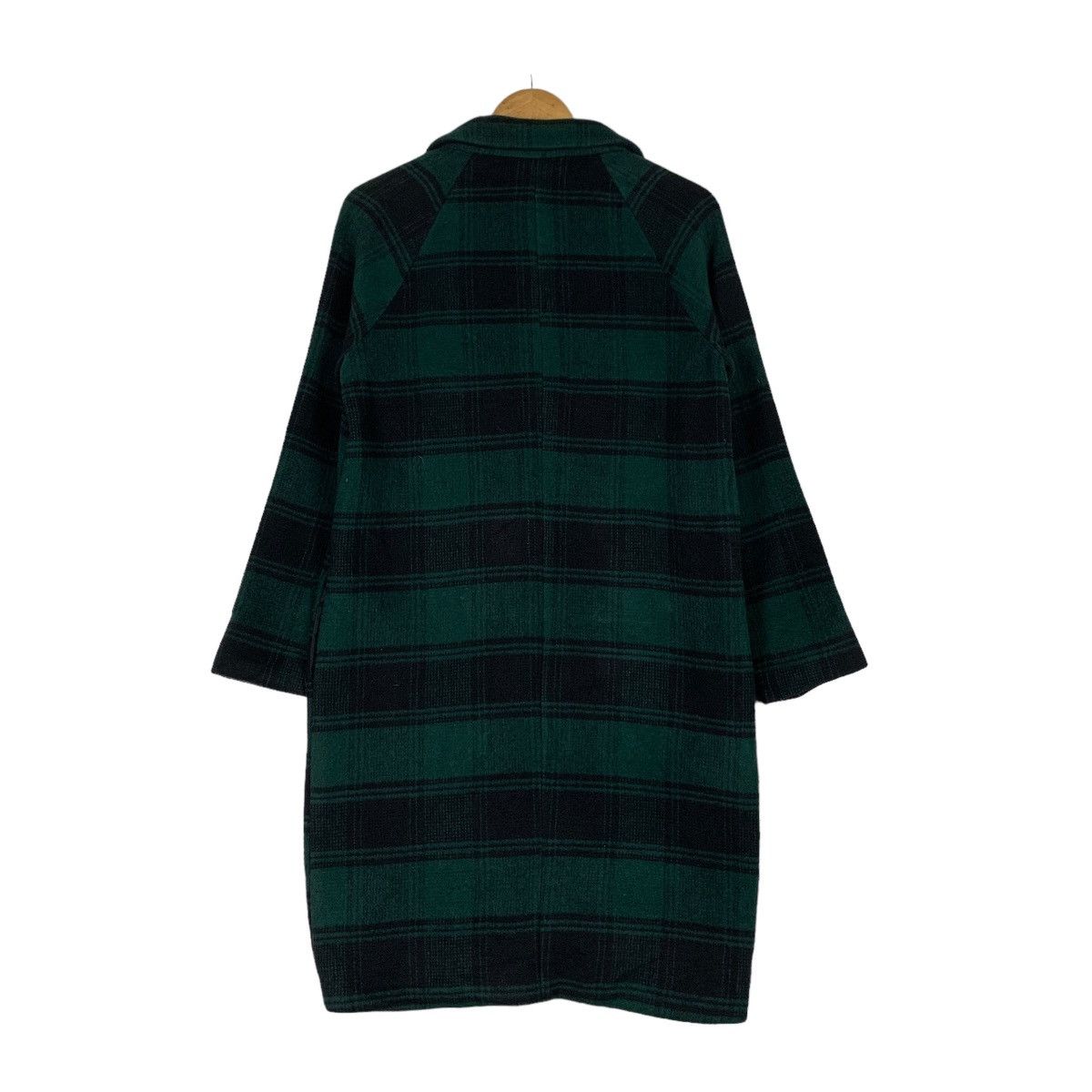 Japanese Brand WORLD WIDE LOVE Green Black Checked Wool Long Coat #1130-C52 Size S / US 4 / IT 40 - 8 Thumbnail