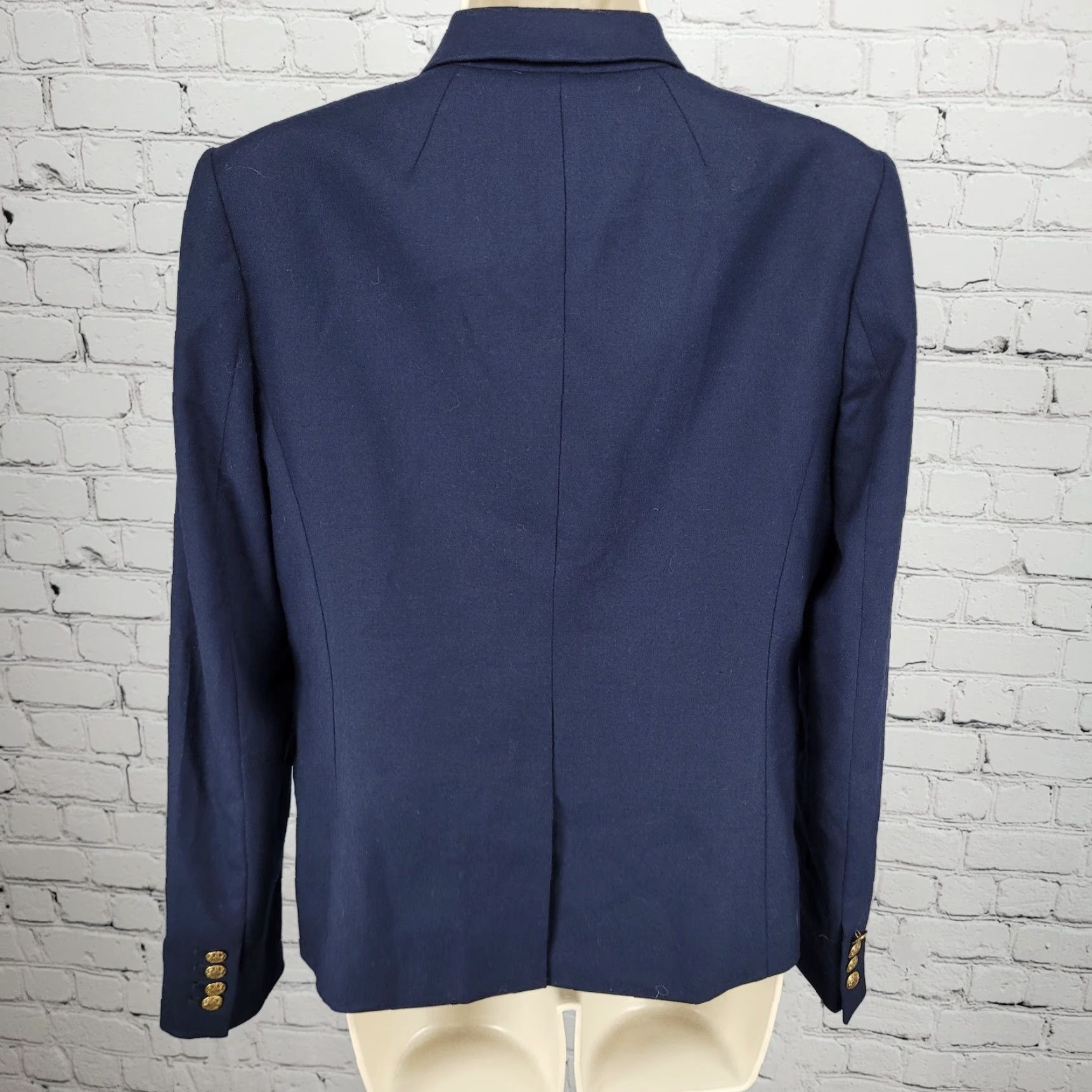 J.Crew J.CREW Women’s Navy Wool Blend Stretch Blazer Suit Jacket Size 6 Classic Notch Lapel 2-Button Size M / US 6-8 / IT 42-44 - 2 Thumbnail