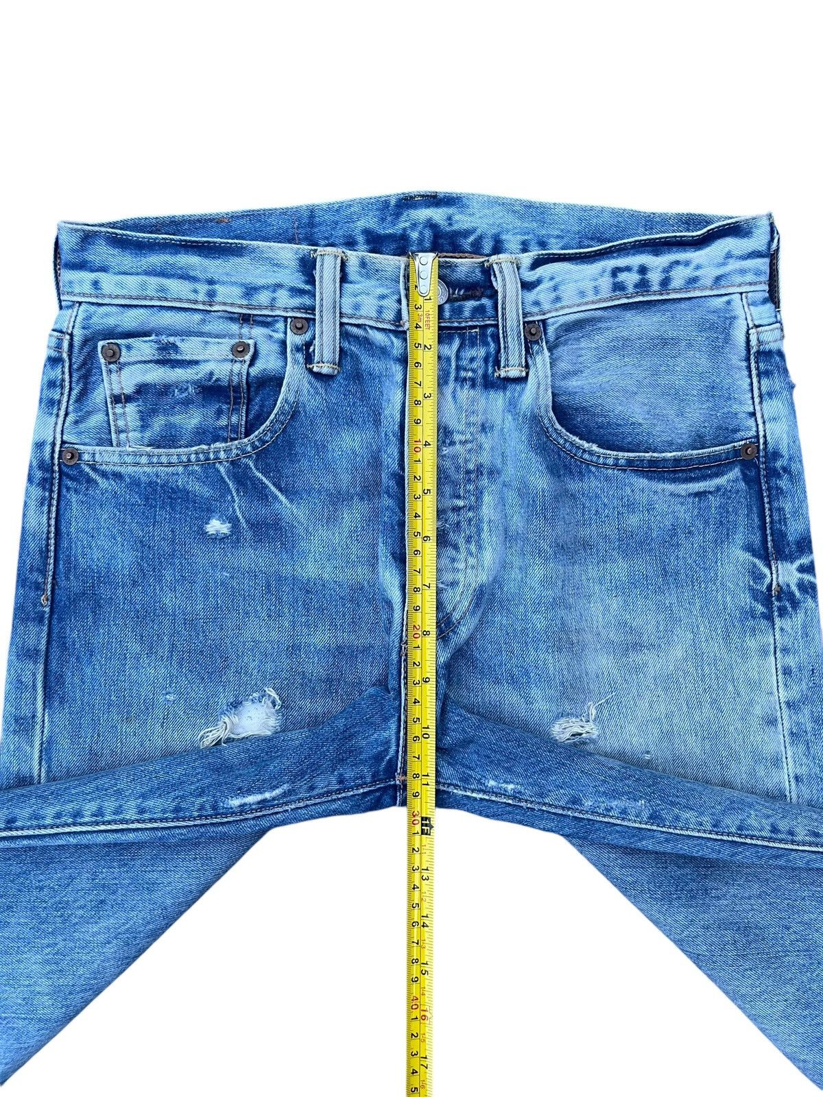 Levi's × Levi's Vintage Clothing Vintage Levi’s 501 Buttonfly Distressed Straight Leg Jeans Size US 29 - 16 Thumbnail
