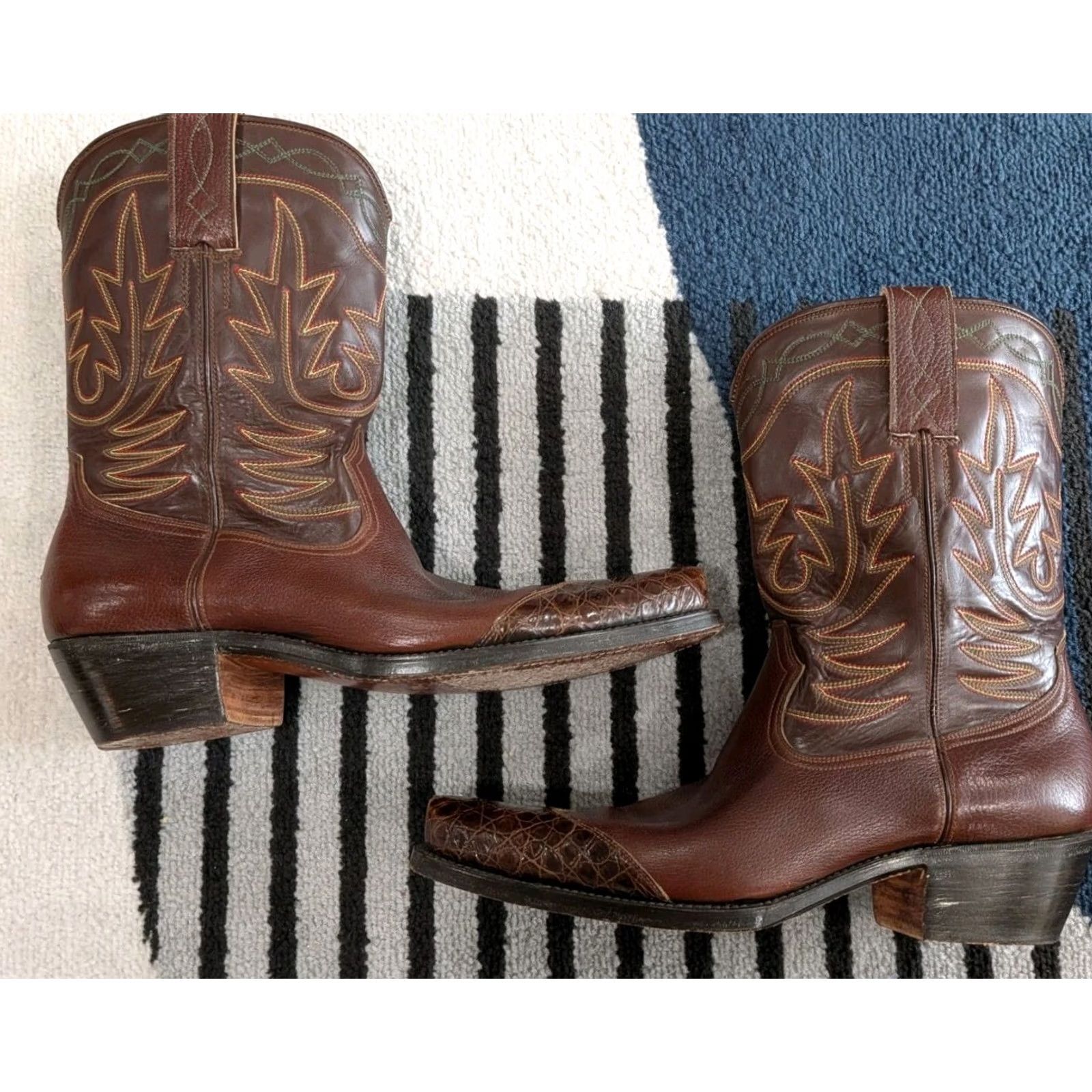 Vintage VINTAGE LeeKee Kowloon Boots Cowboy Western Leather Handmade Hong Kong Brown Size 10-11 Mens Size US 10 / EU 43 - 2 Thumbnail