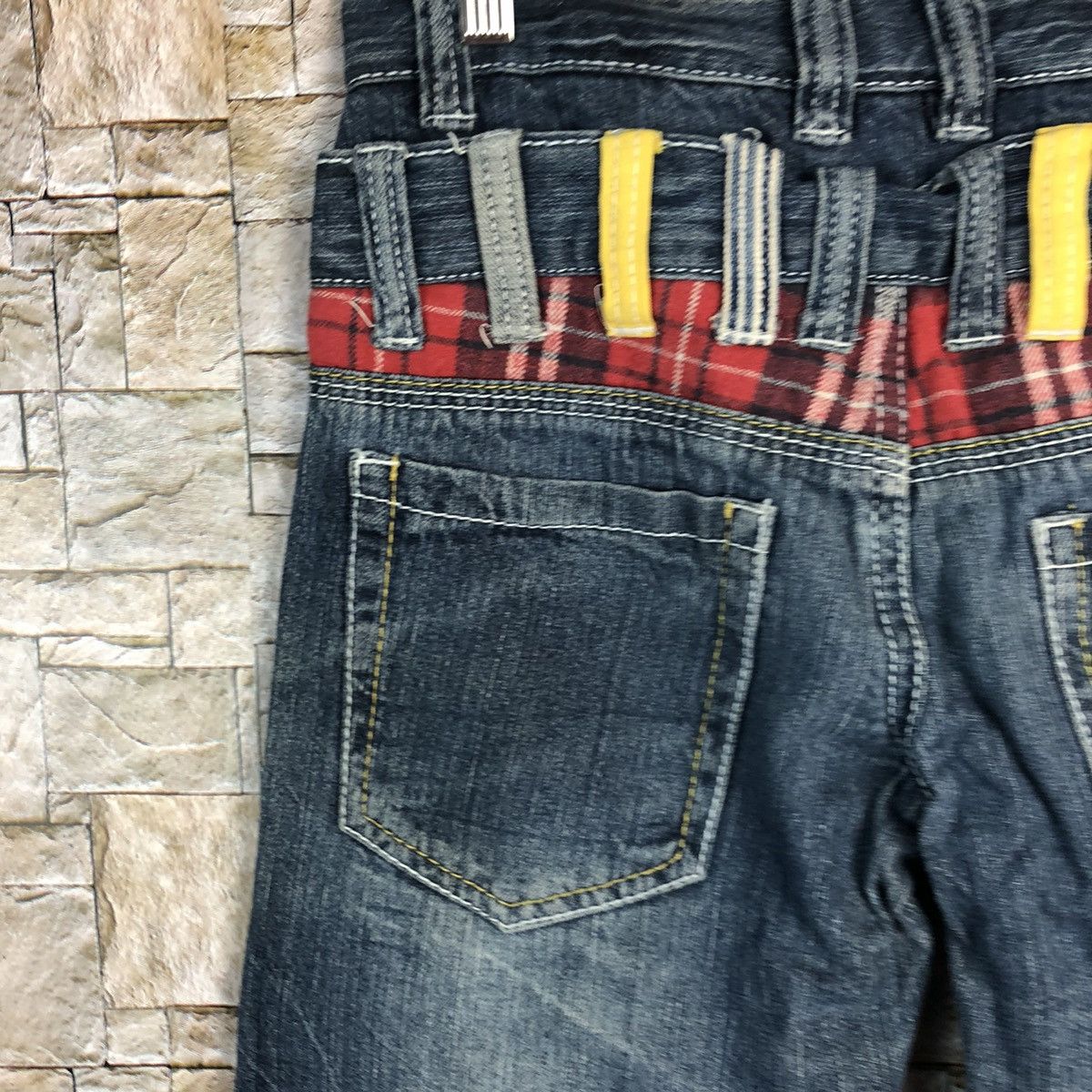 Japanese Brand Lang Rock Blue Double Waist Blue Denim Pants #A447 Size US 28 / EU 44 - 17 Thumbnail