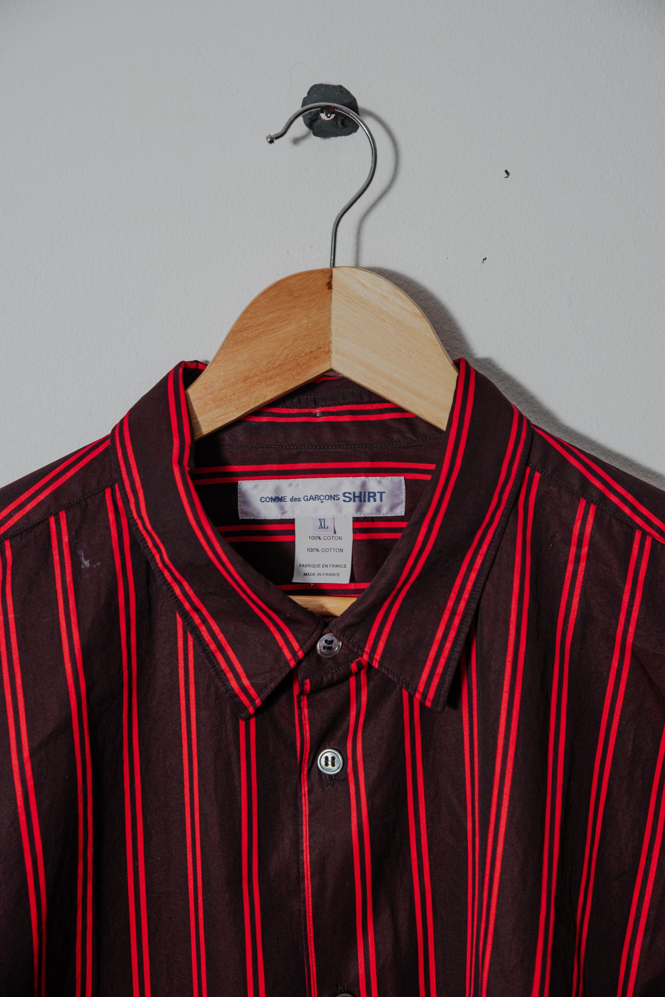 Comme des Garcons SHIRT CDG RED PINSTRIPE SHIRT Size US XL / EU 56 / 4 - 7 Thumbnail